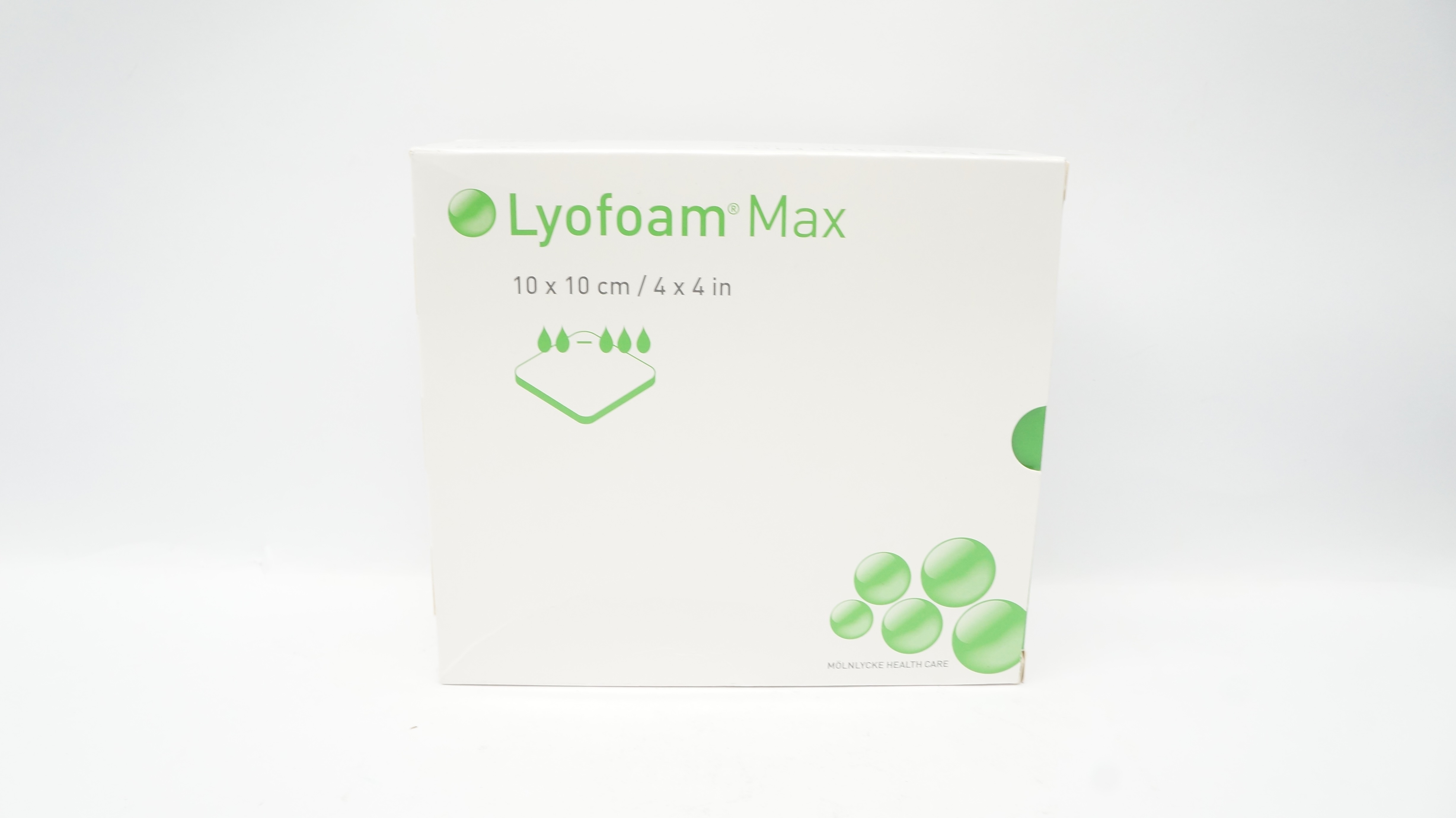 Molnlycke 603201 Lyofoam Max Absorbent Foam Dressing 4inch x 4inch (x)- Box of 8