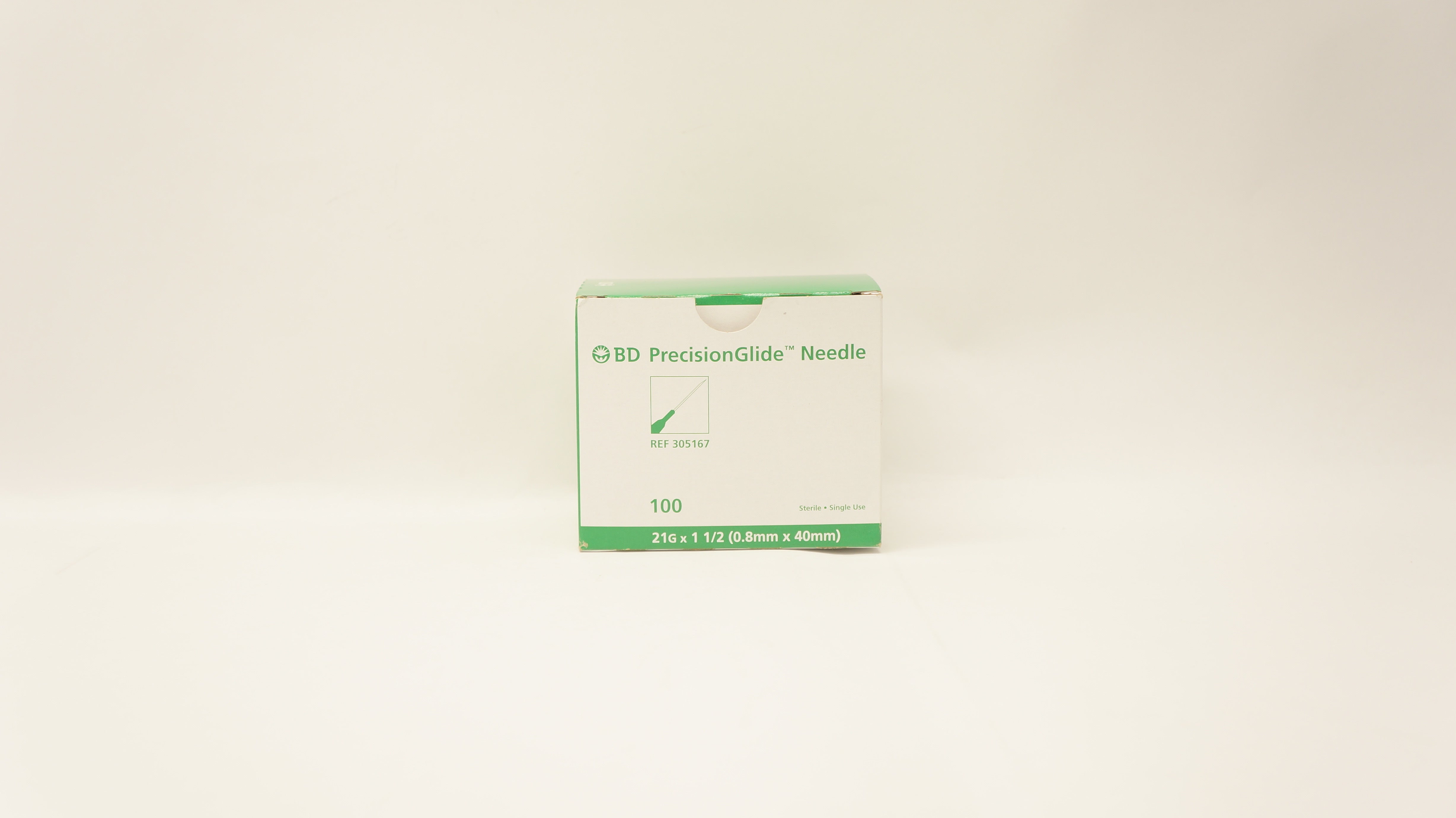 BD 305167 PrecisionGlide Ndle. 21G x 1-1/2inch (x) - Box of 100