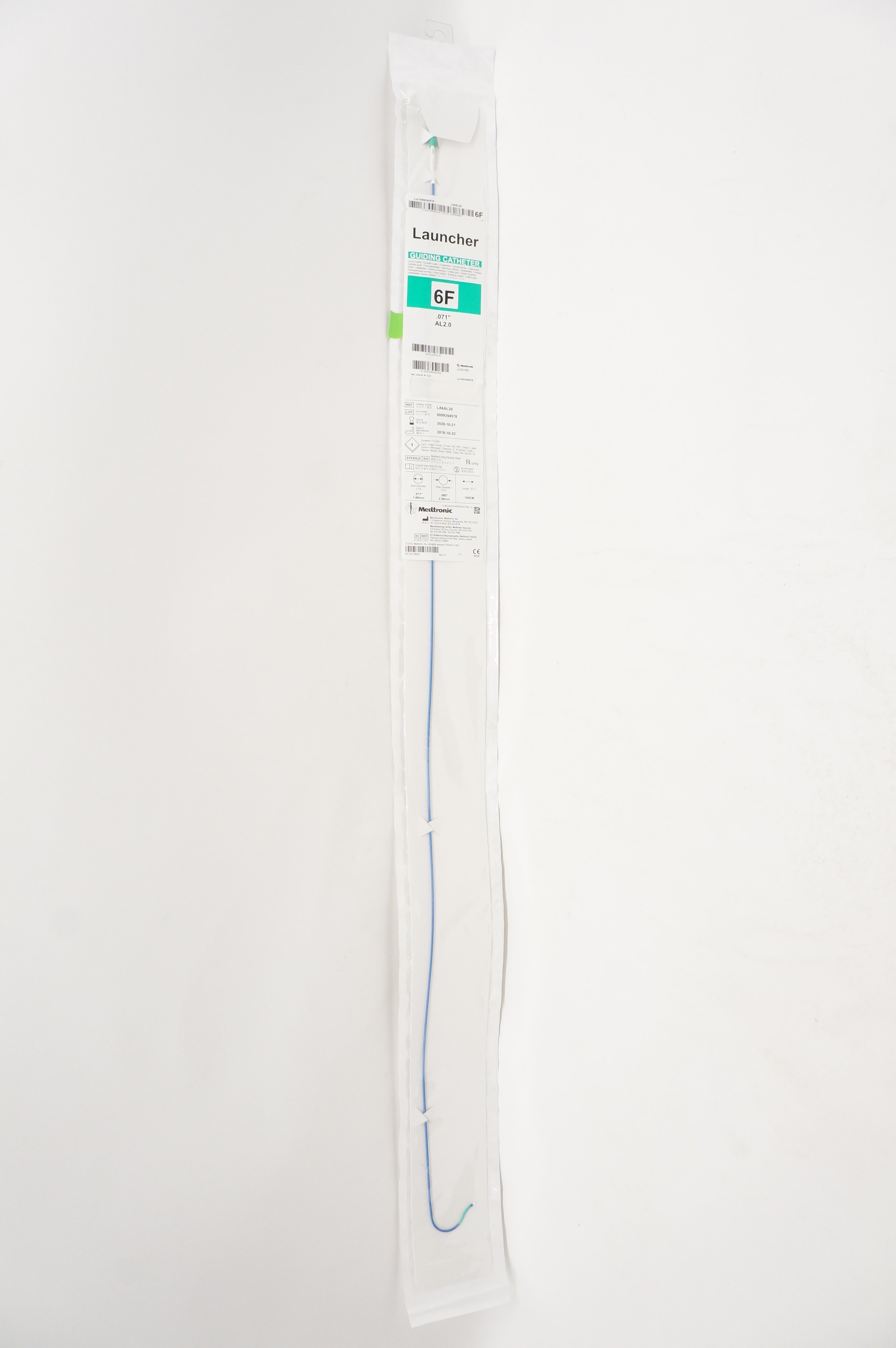 Medtronic LA6AL20 AL2.0 Launcher Guiding Cath. 6F .071 x .082inch x 100cm (x)
