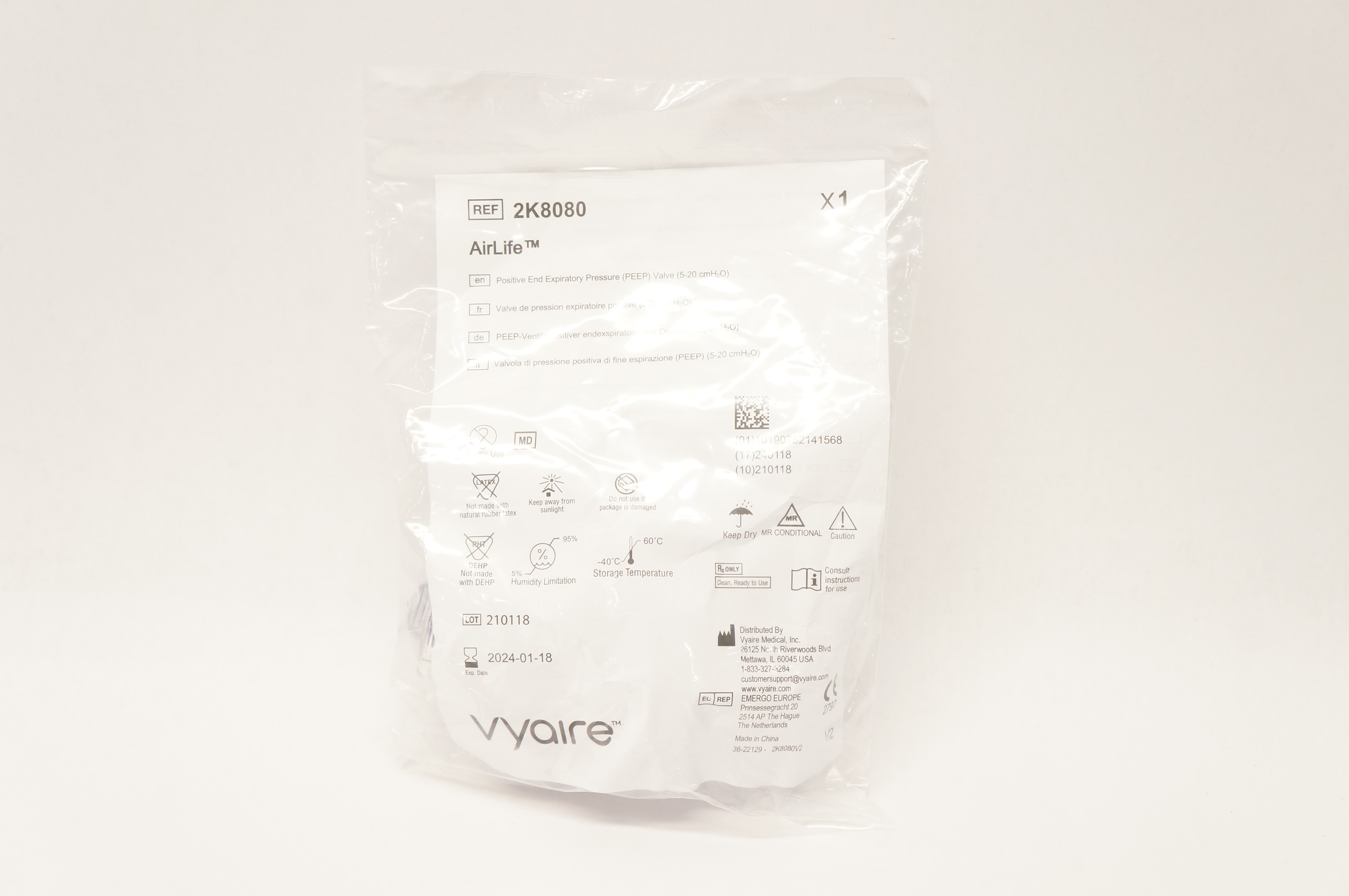Vyaire 2K8080 AirLife Positive End Expiratory Pressure Valve 5-20cm H2O