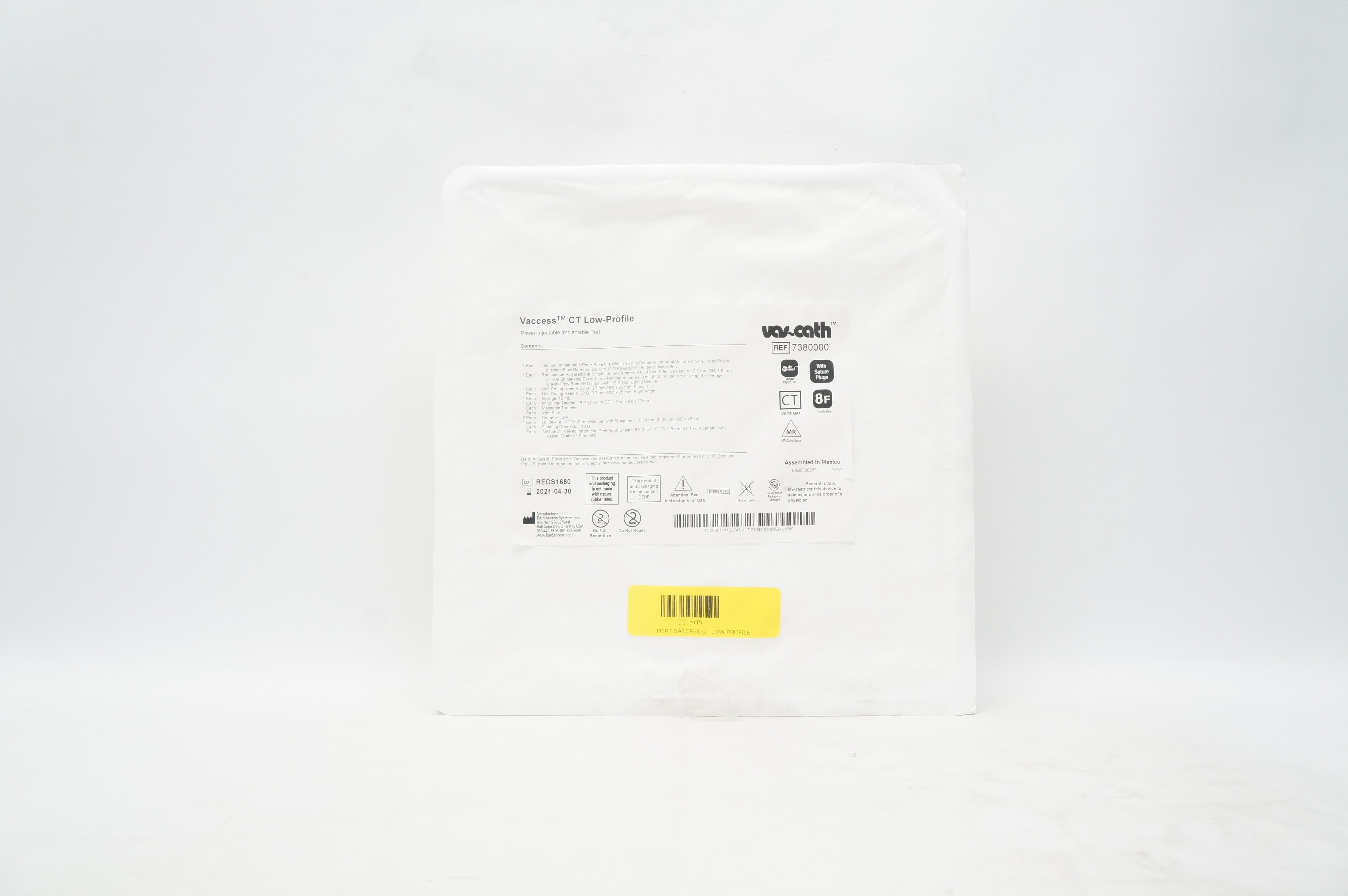 Bard 7380000 Vaccess CT Low-Profile Power-Injectable Implantable Port 8F (x)