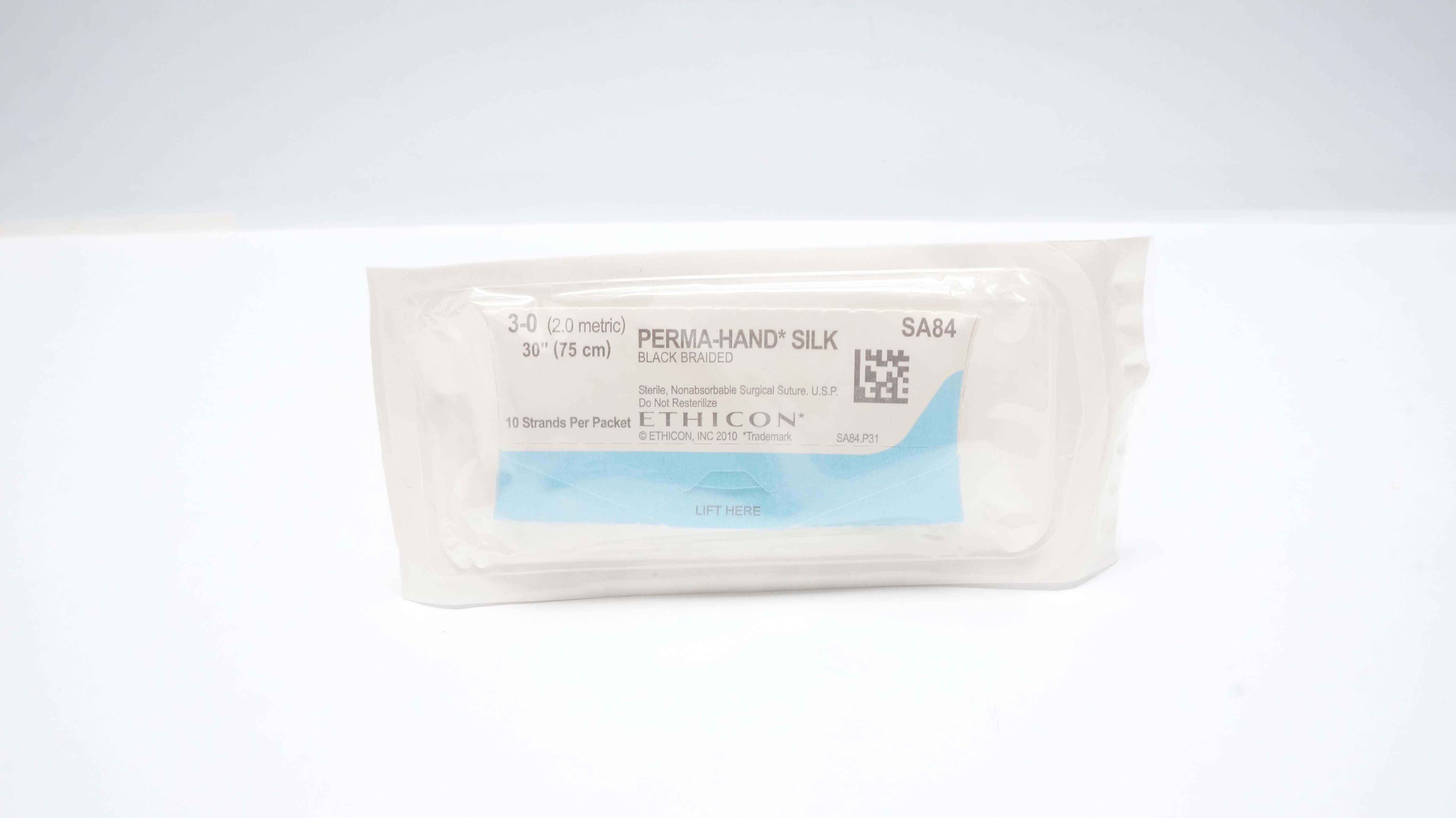 Ethicon SA84 3-0 Perma-Hand Silk, Black Braided Surgical Stre 30 inch