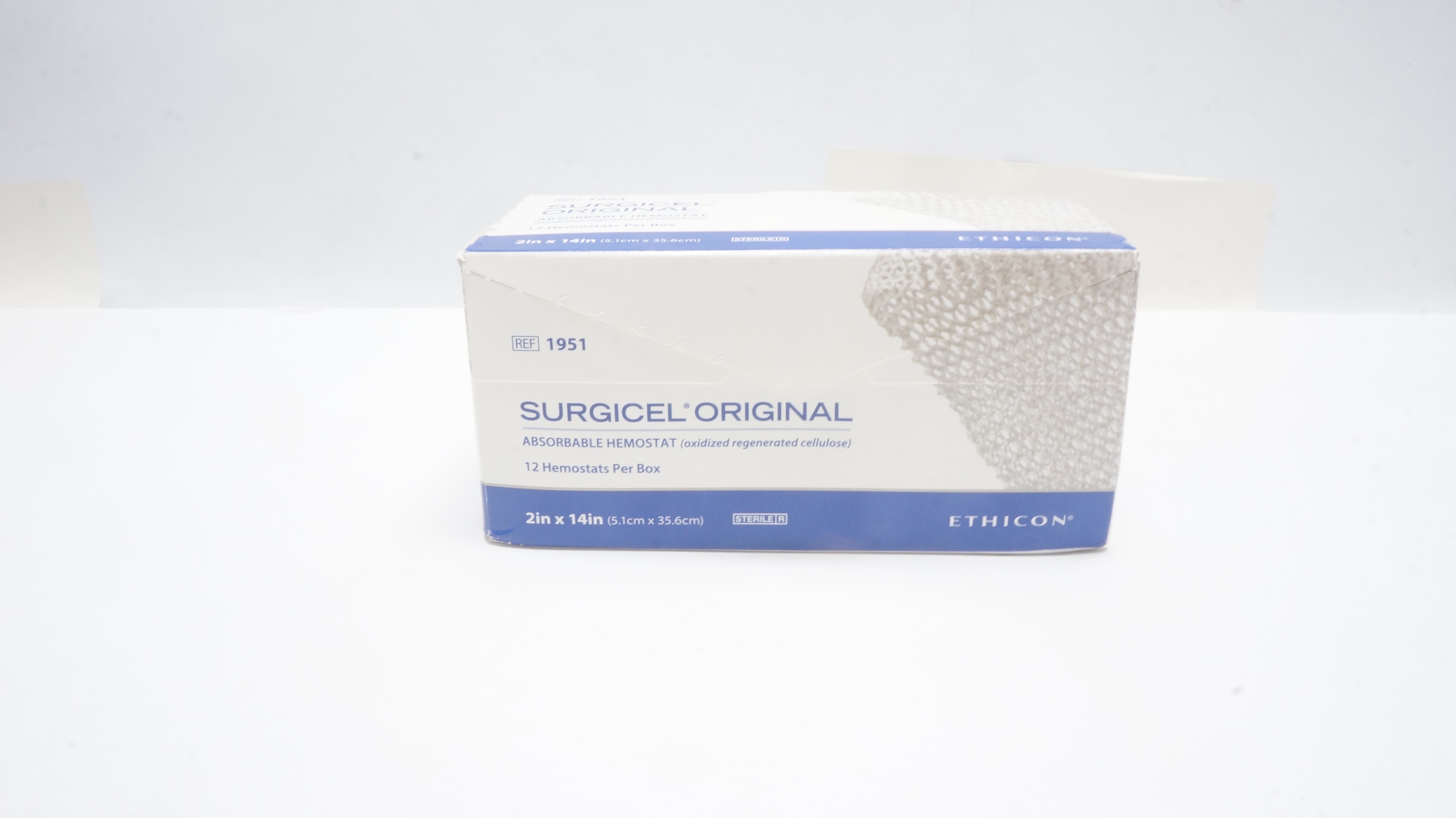 Ethicon 1951 Surgicel Original Absorbable Hemostat 2inch x14inch - Box of 12 (x)