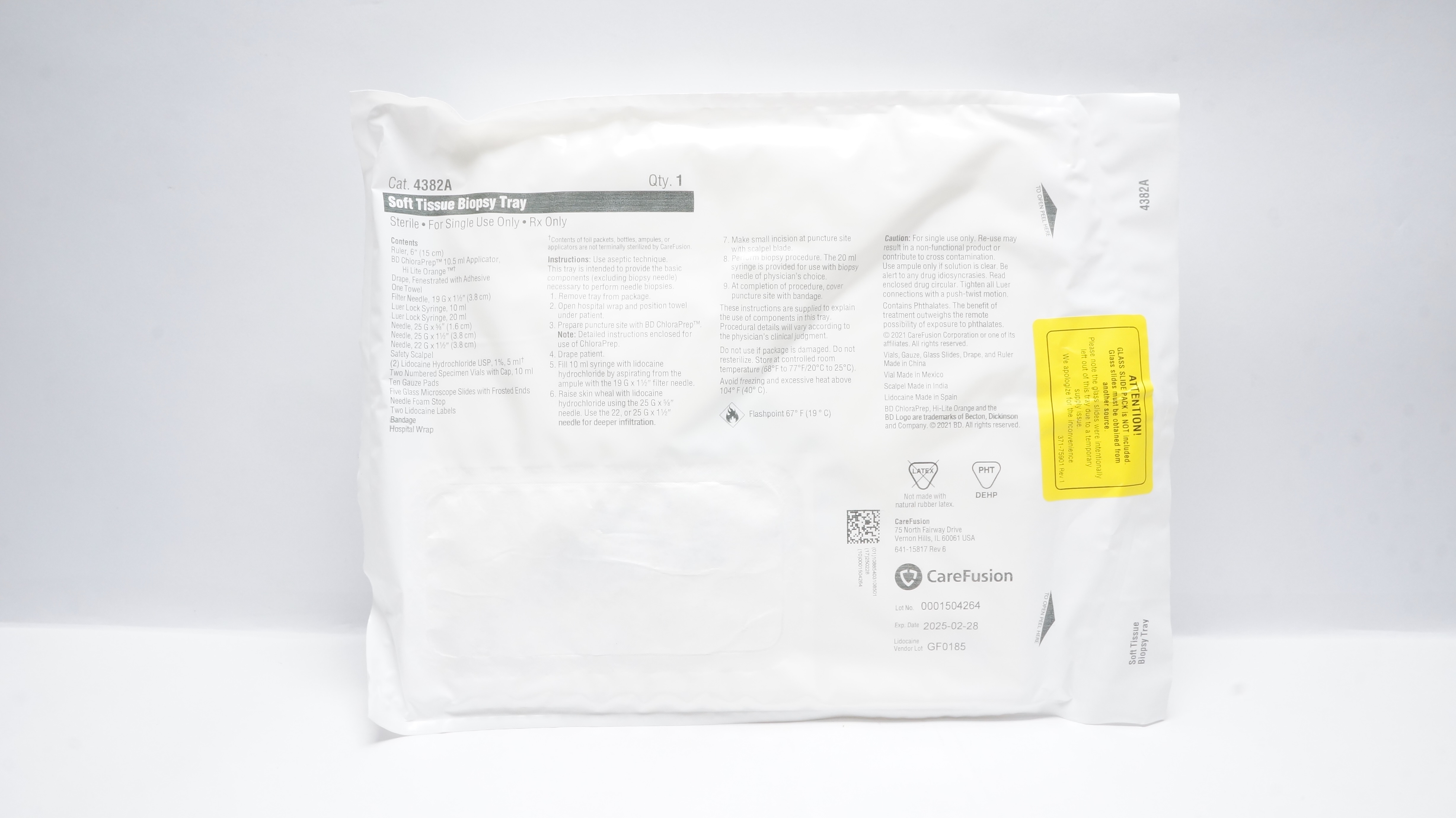 CareFusion 4382A Sterile Soft Tissue Biopsy Tray