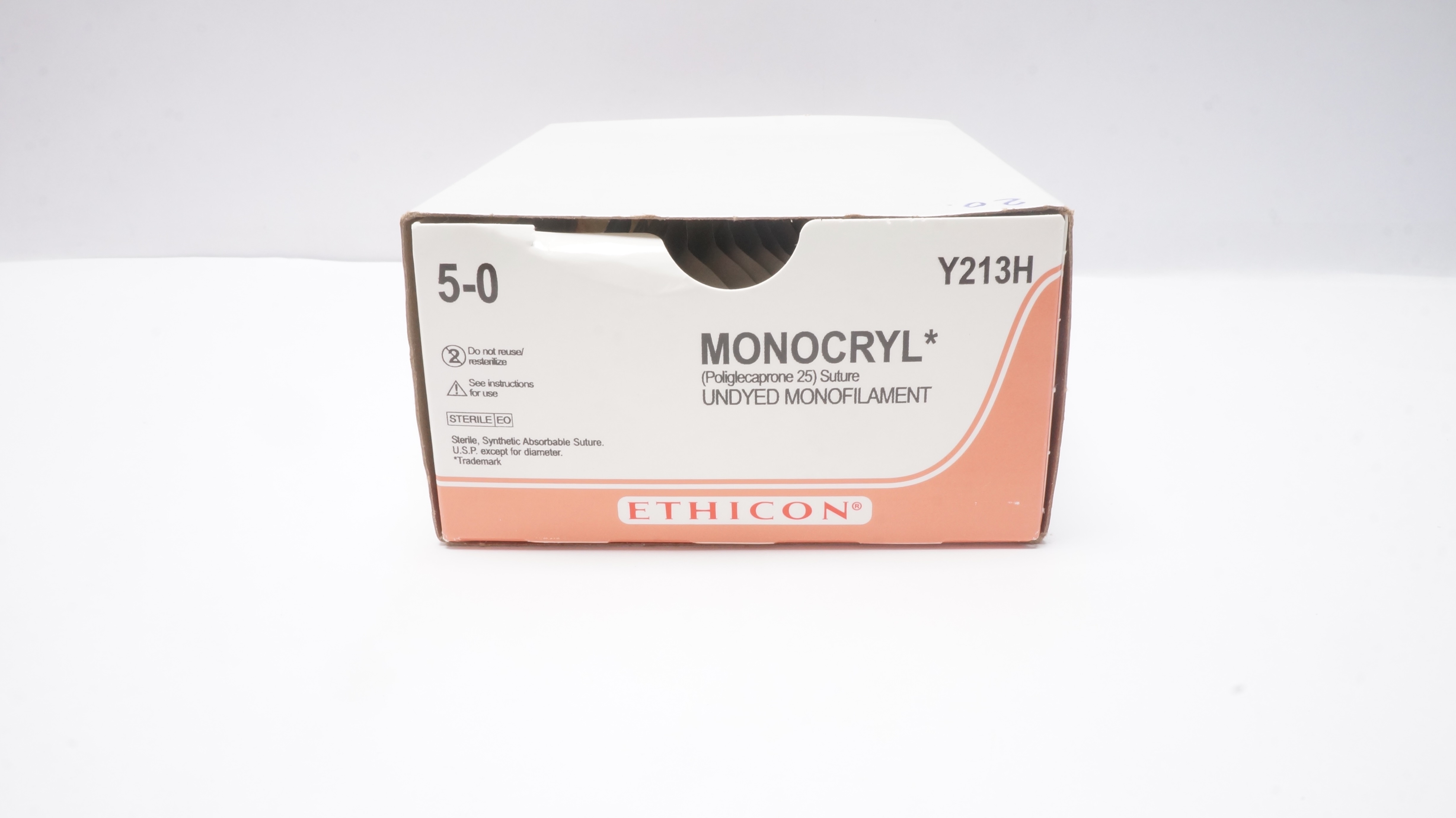 Ethicon Y213H 5-0 MONOCRYL, RB-1, 17mm 1/2c Taper, 27inch - Box of 20
