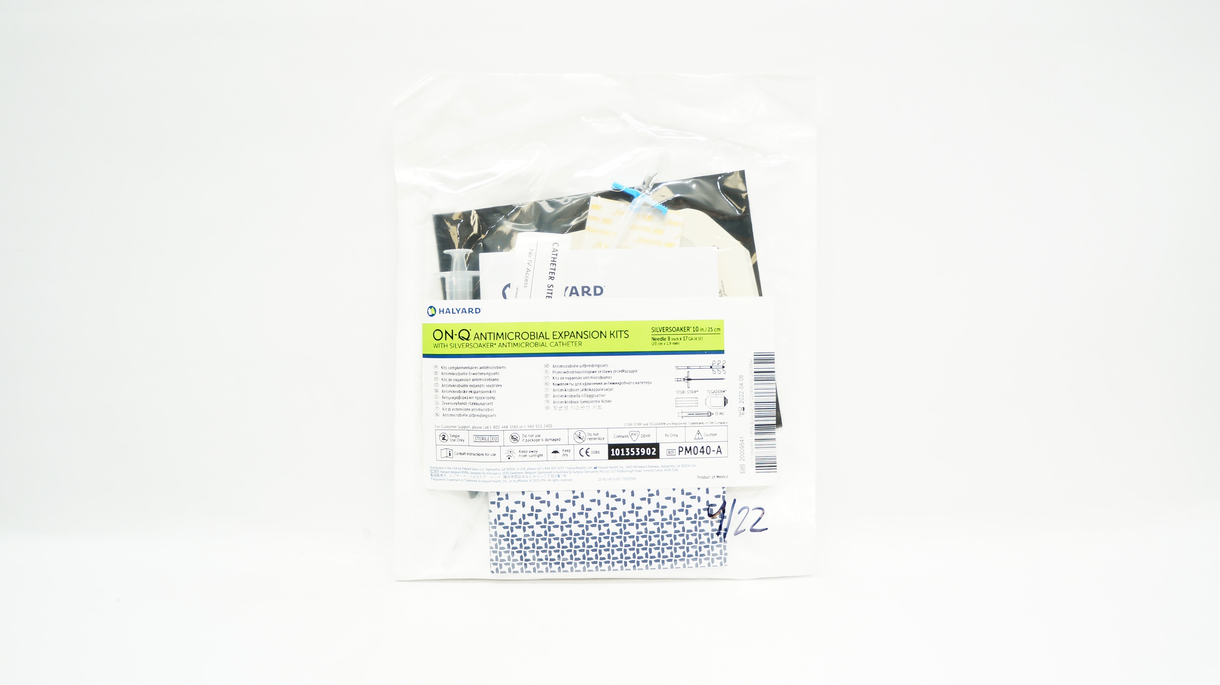 Halyard PM040-A ON-Q Antimicrobial Expansion Kits 10inch, Ndle 8inch x 17GA (x)