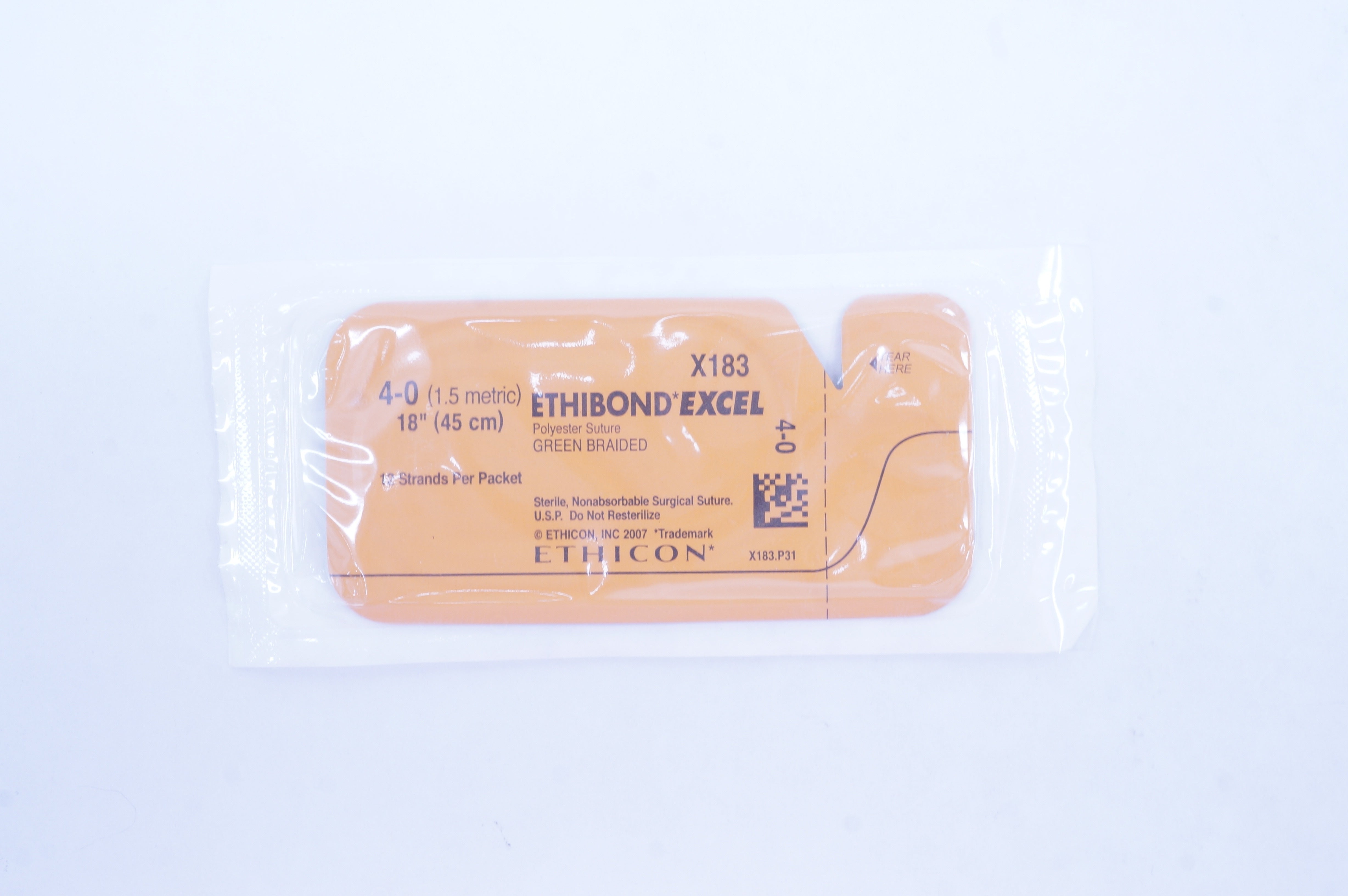Ethicon X183 4-0 Ethibond Excel Polyester Stre Green Braided 18 inch