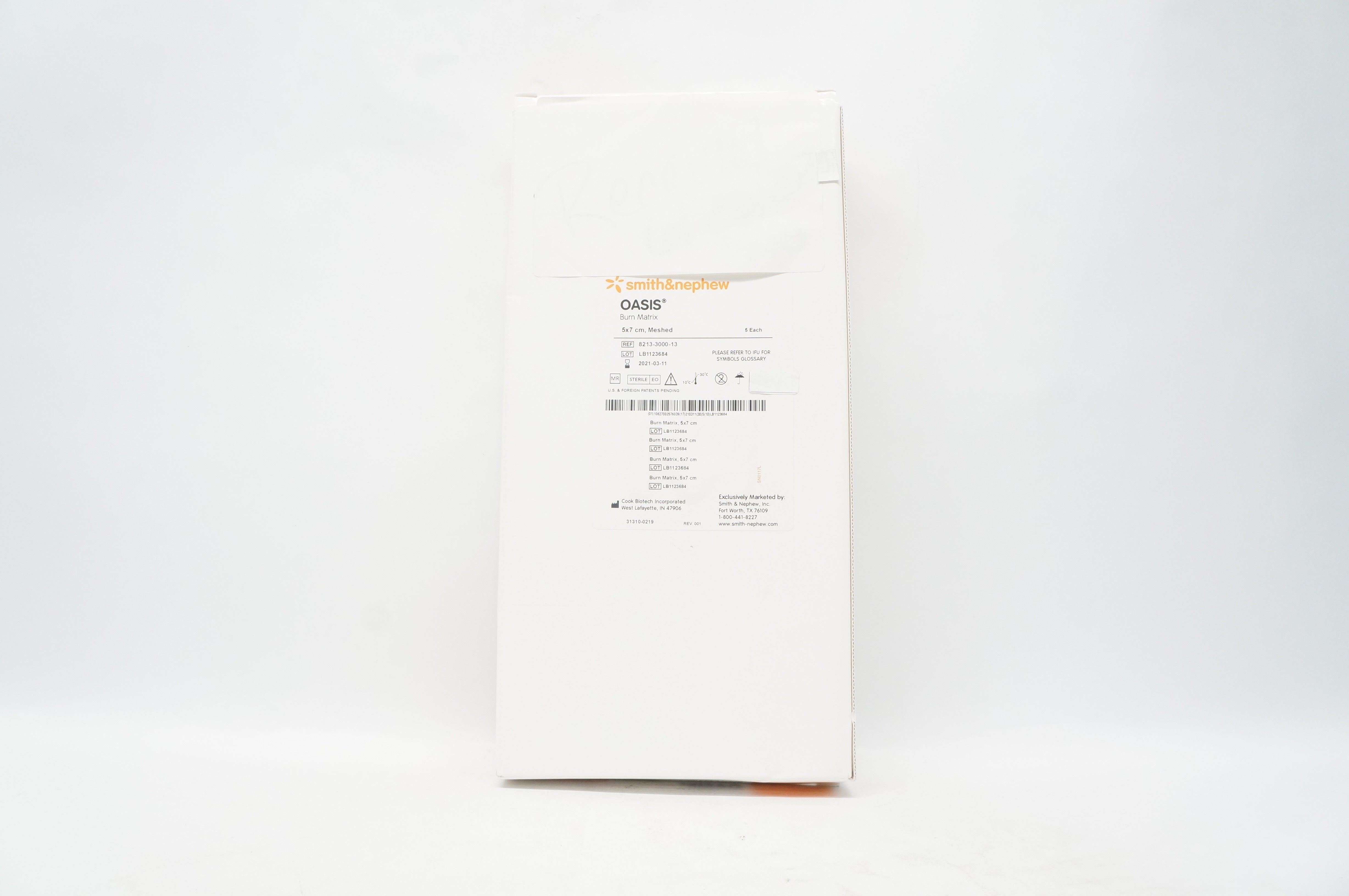 Smith&Nephew 8213-3000-13 Oasis Burn Matrix, Meshed 5 x 7cm (x) - Box of 5