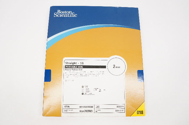 Boston Scientific 312002 Straight - 18 Fibered Platinum Coil 2mm(x) - Box of 5