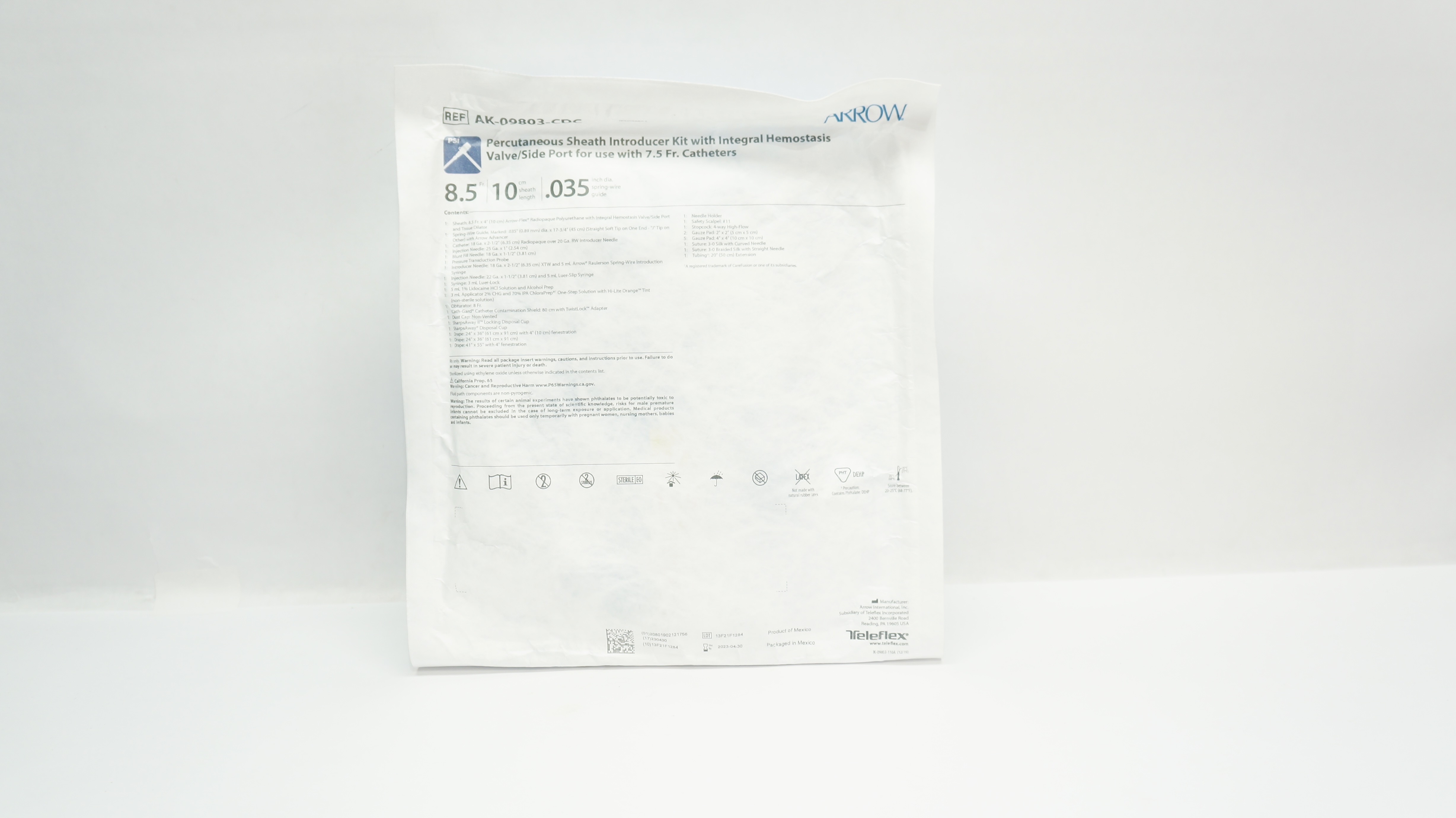 Arrow AK-09803-CDC Percutaneous Introducer Sheath Kit 8.5Frx 10cm x 0.035inch(x)