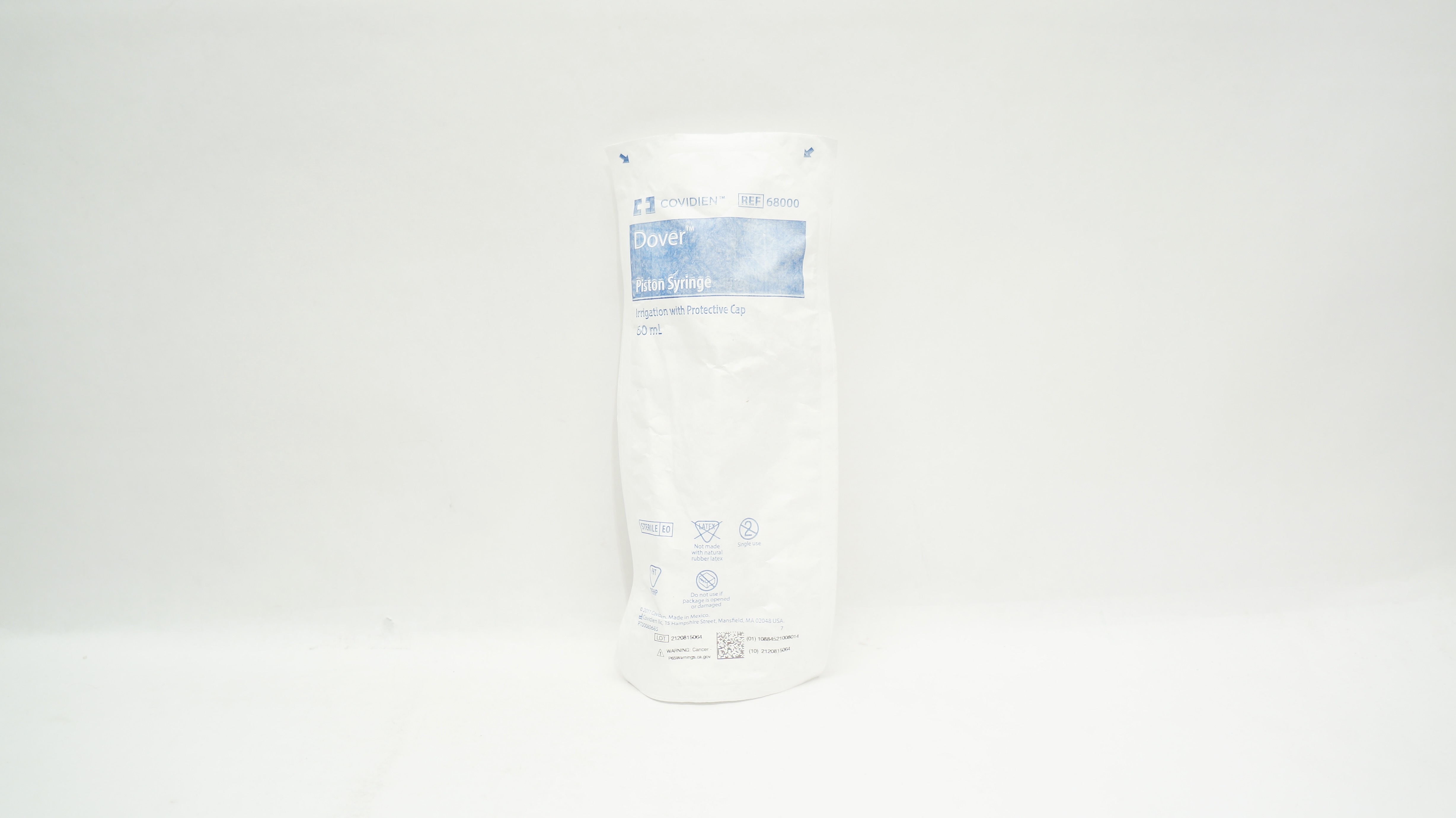 Covidien 68000 Dover  Piston Syringe Irrigation with Protective Cap 60mL