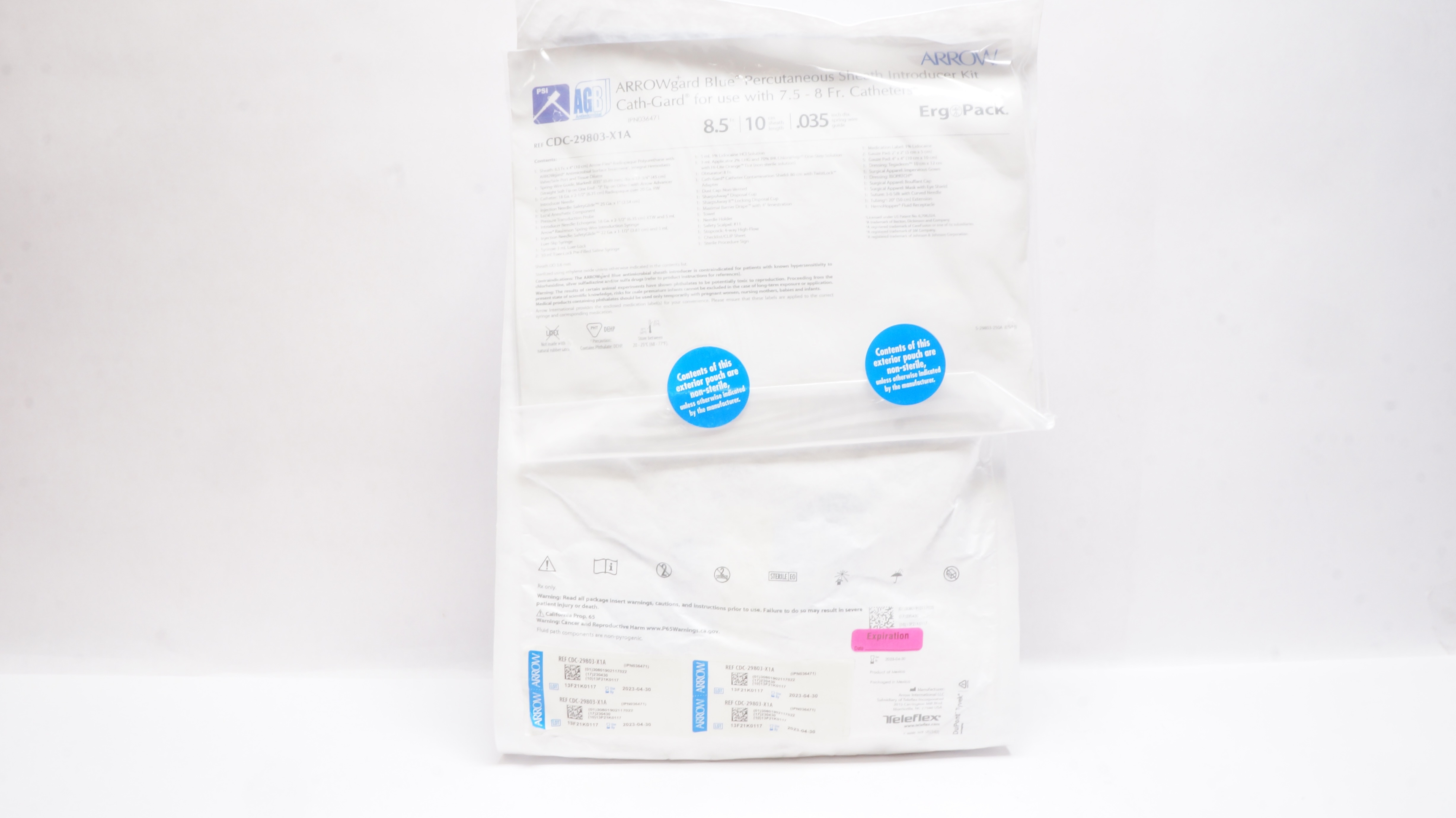 Arrow CDC-29803-X1A Blue Percutaneous Introducer Kit 8.5Fr x 10cm x 0.035in (x)