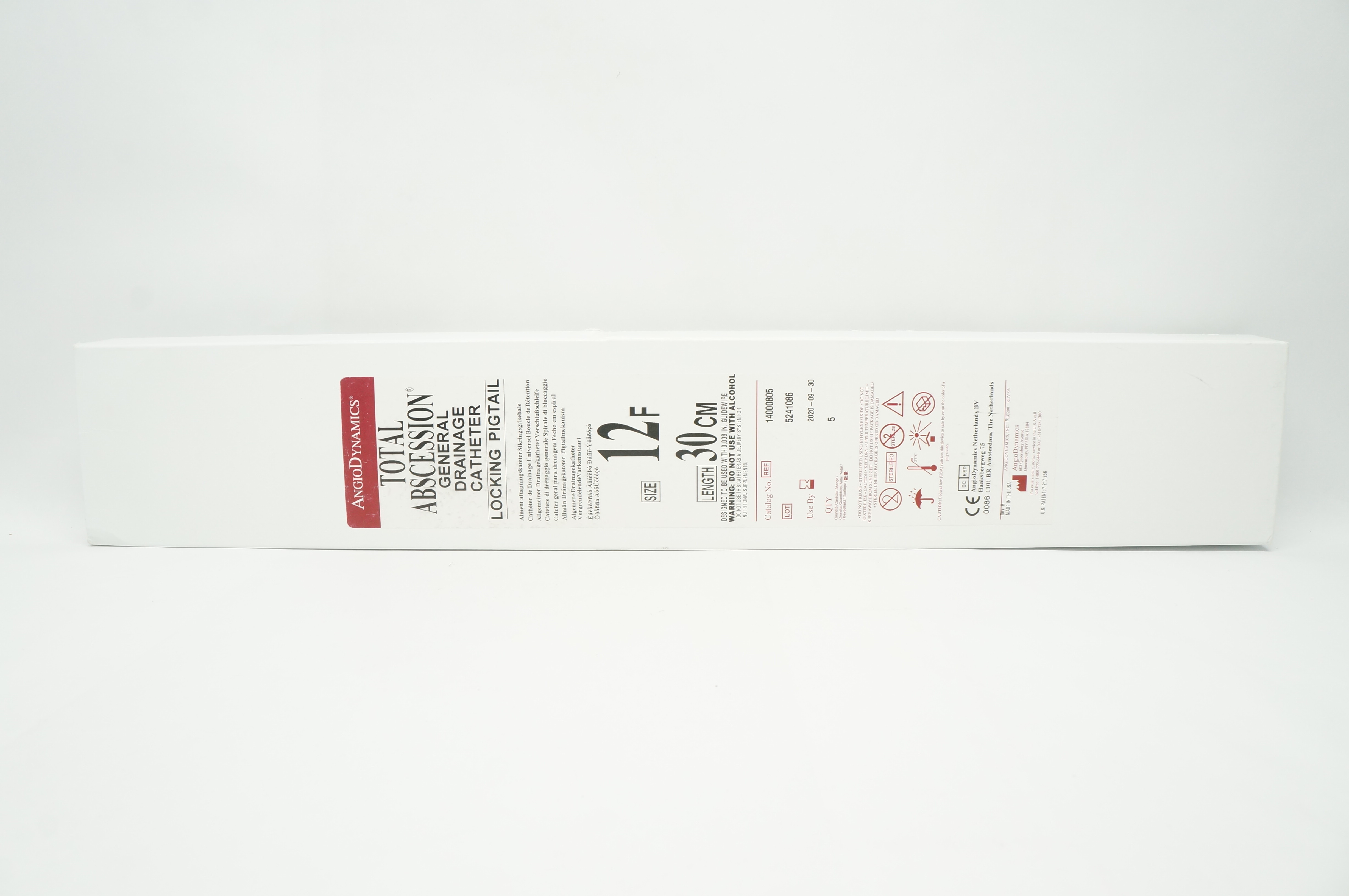 AngioDynamics 14000805 Total Abscession General Drainage Cath 12F 30cm-Boxof5(x)