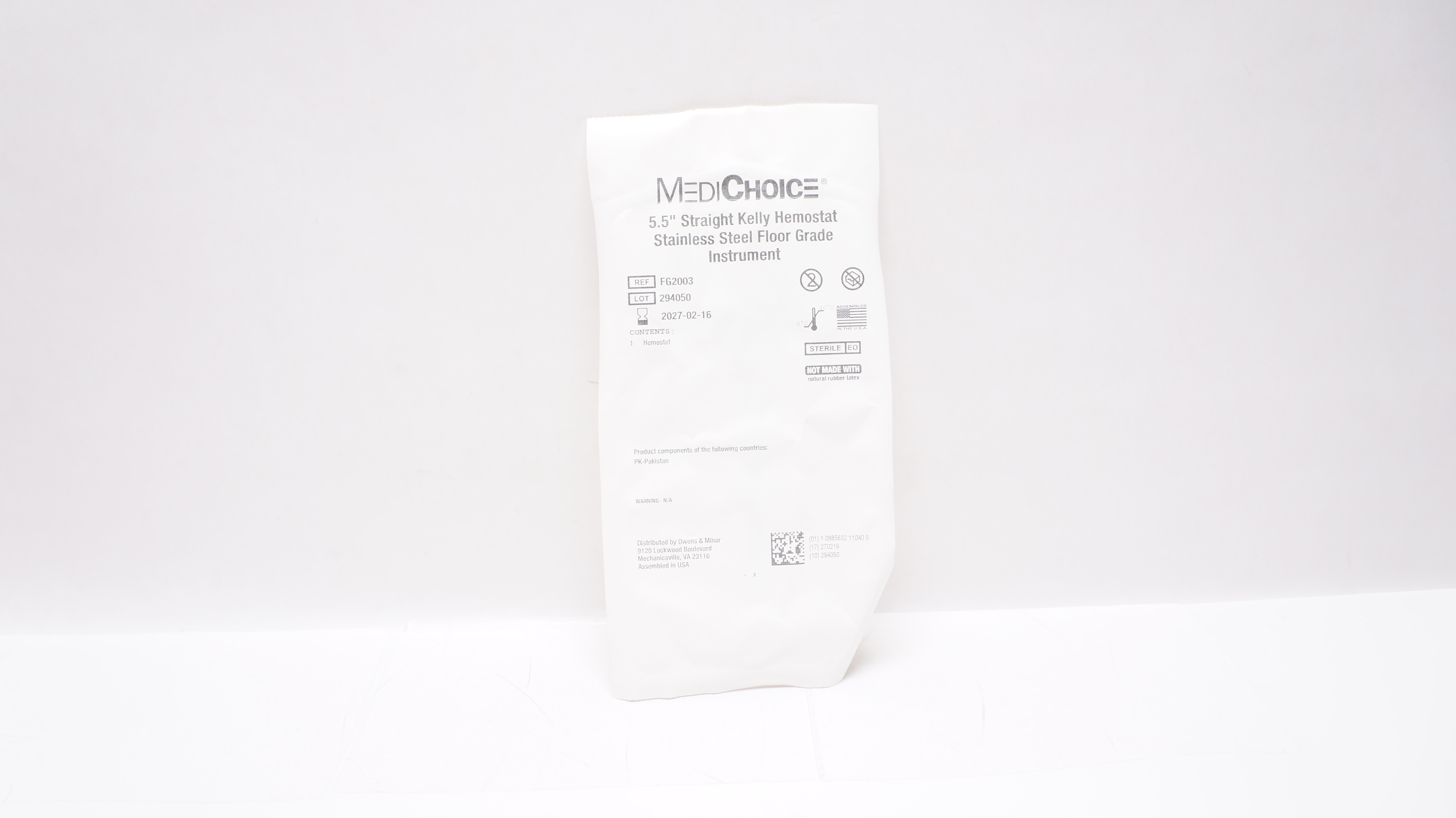 MediChoice FG2003 Straight Kelly Stainless Steel Floor Grade Hemostat 5.5 inch