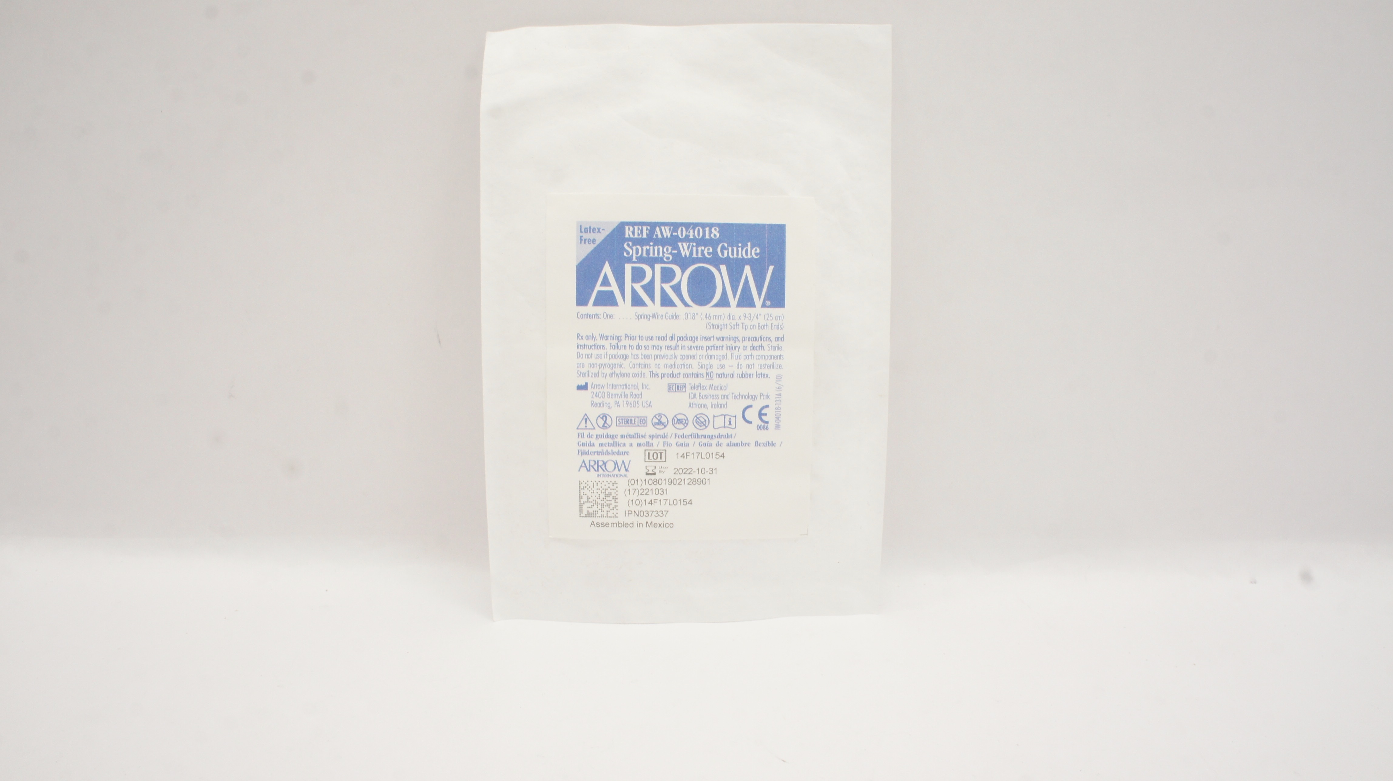 Arrow AW-04018 Spring-Wire Guide .018inch dia. x 9-3/4inch Straight Soft Tip (x)
