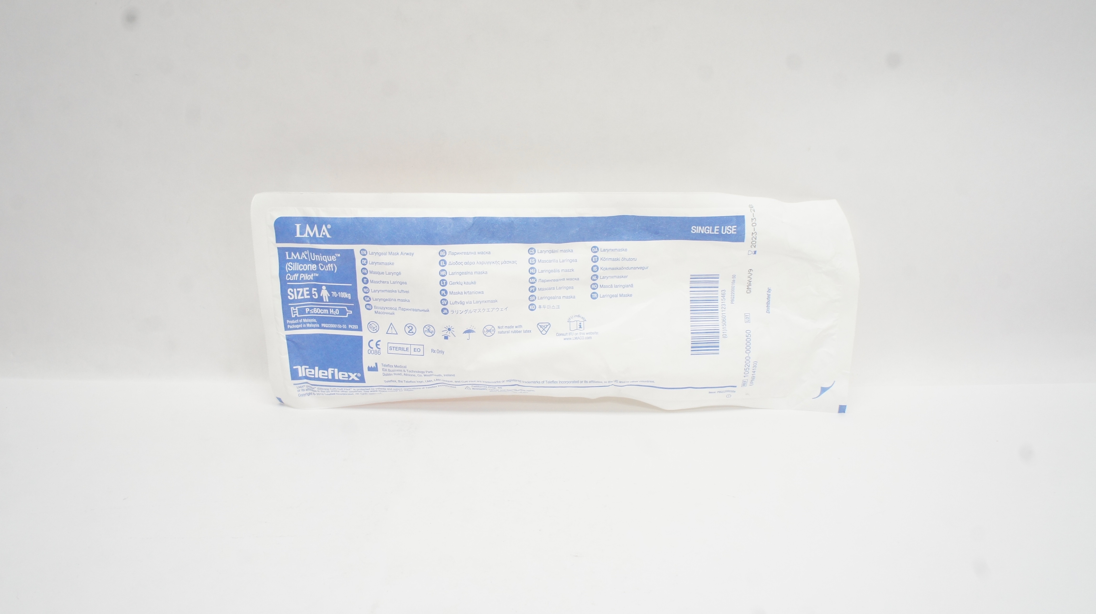 Teleflex 105200-000050 LMA Unique Laryngeal Mask Airway Size: 5 70-100kg (x)