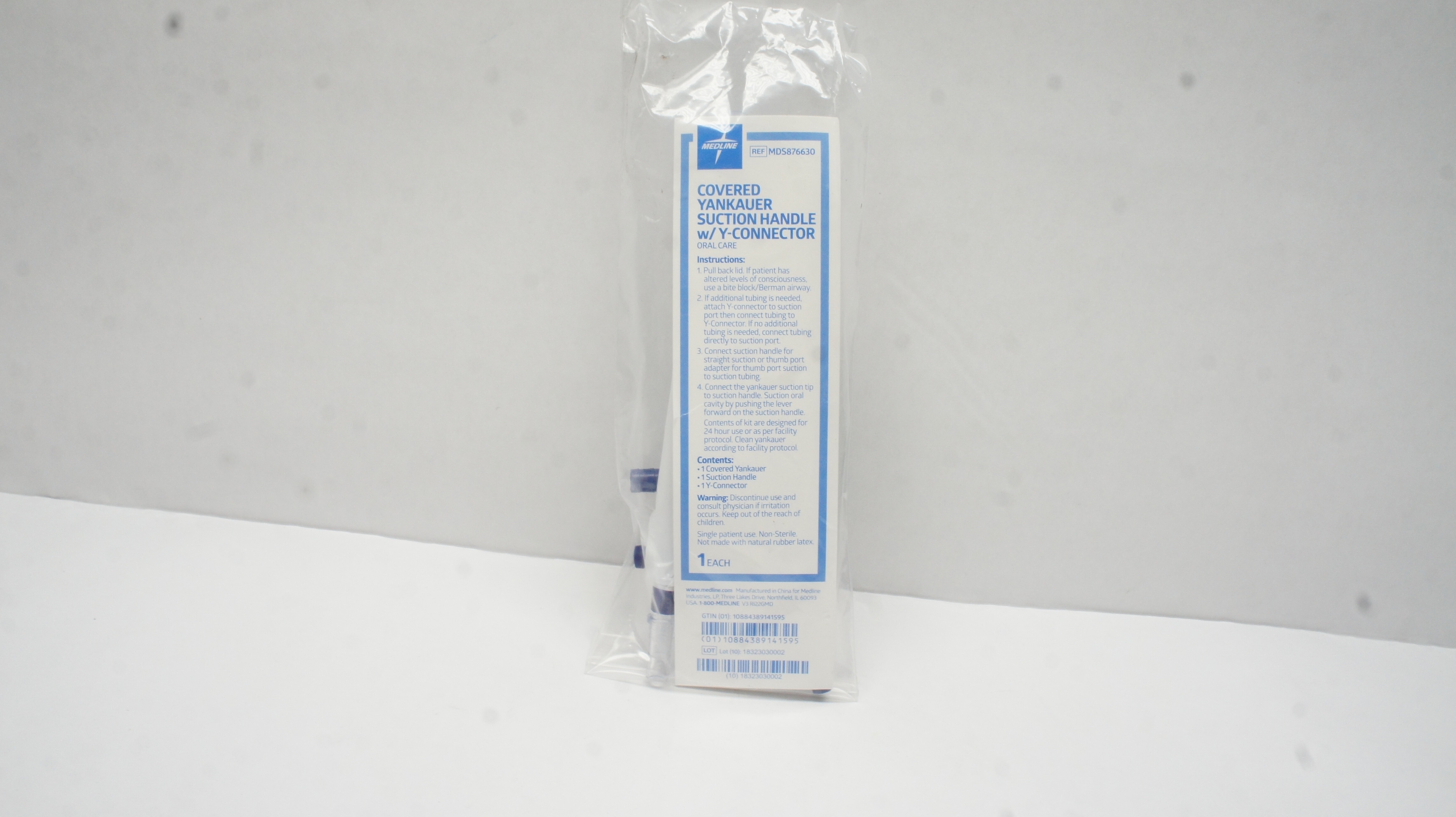 Medline MDS876630 Covered Yankuer Suction Handle W/Y-Connector, Oral Care