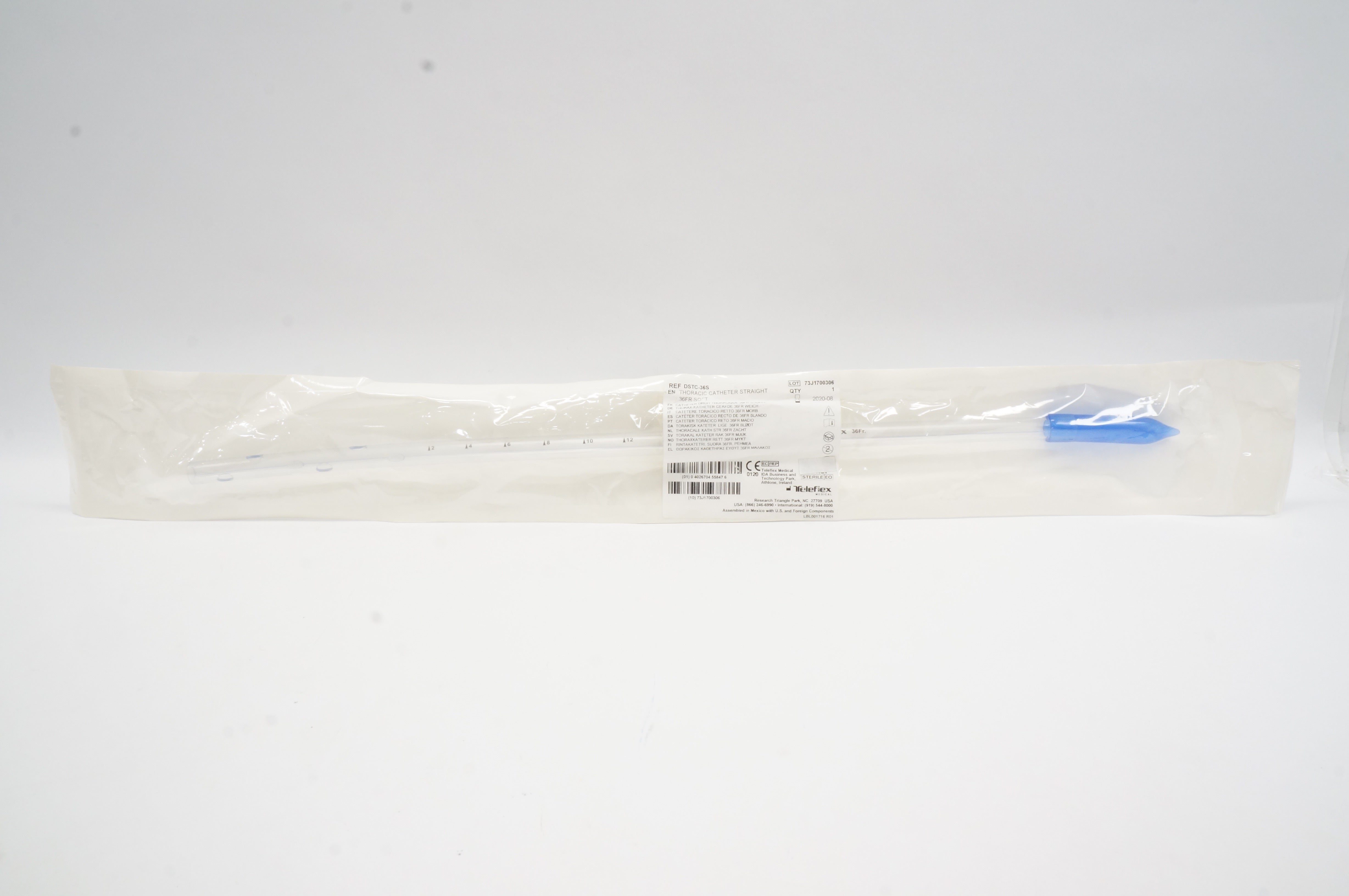 Teleflex DSTC-36S Thoracic Catheter Straight Soft 36Fr (x)