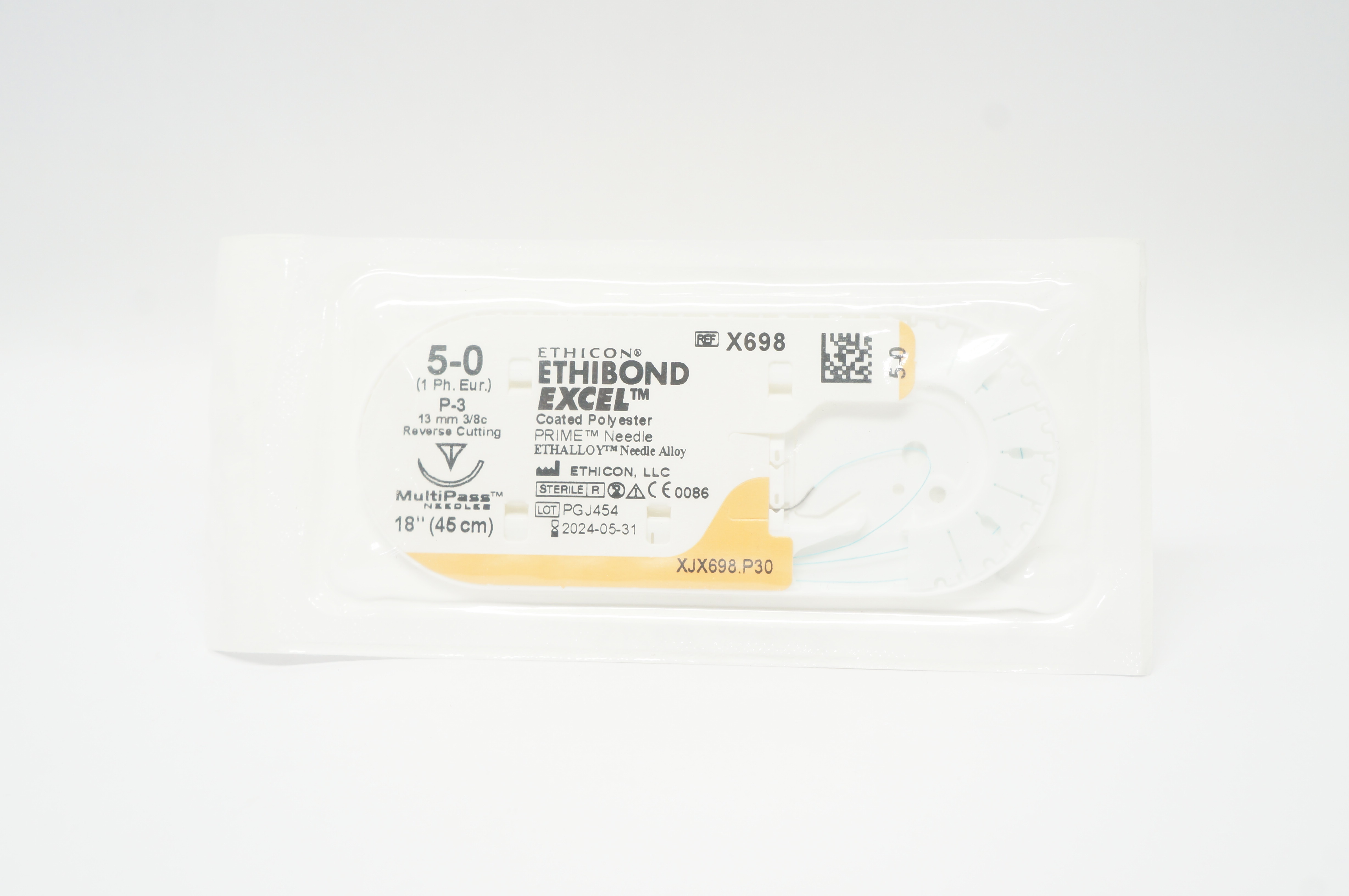 Ethicon X698 5-0 Ethibond Excel Stre P-3 13mm 3/8c Reverse Cutting 18inch