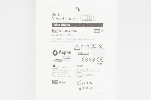 Aspen 100032PBX Sterion Silicone Vessel Loops, Blue Micro (x) - Pack of 2