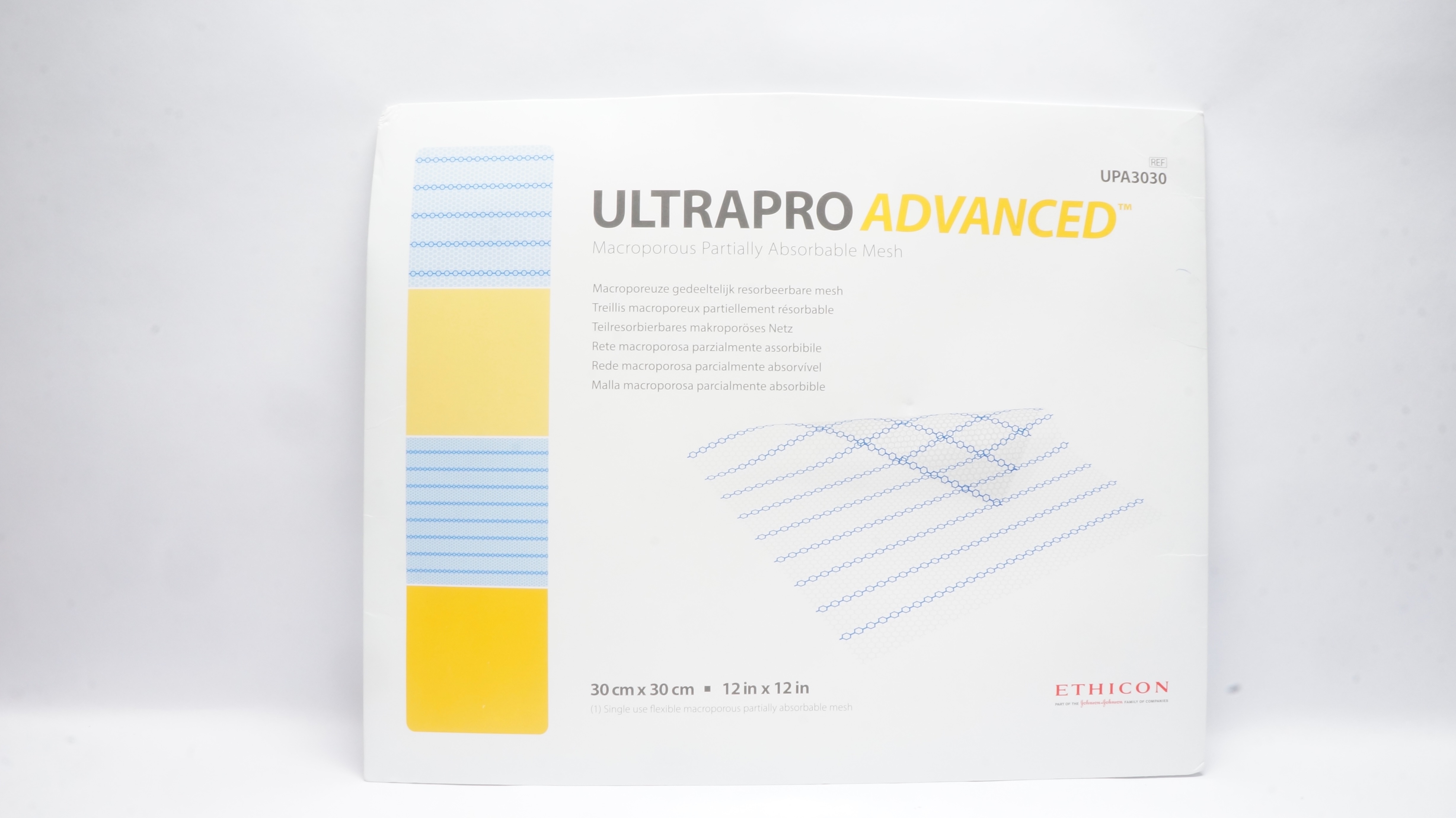 Johnson&Johnson UPA3030 Ethicon Macroporous Absorbable Mesh 12 x 12inch (x)