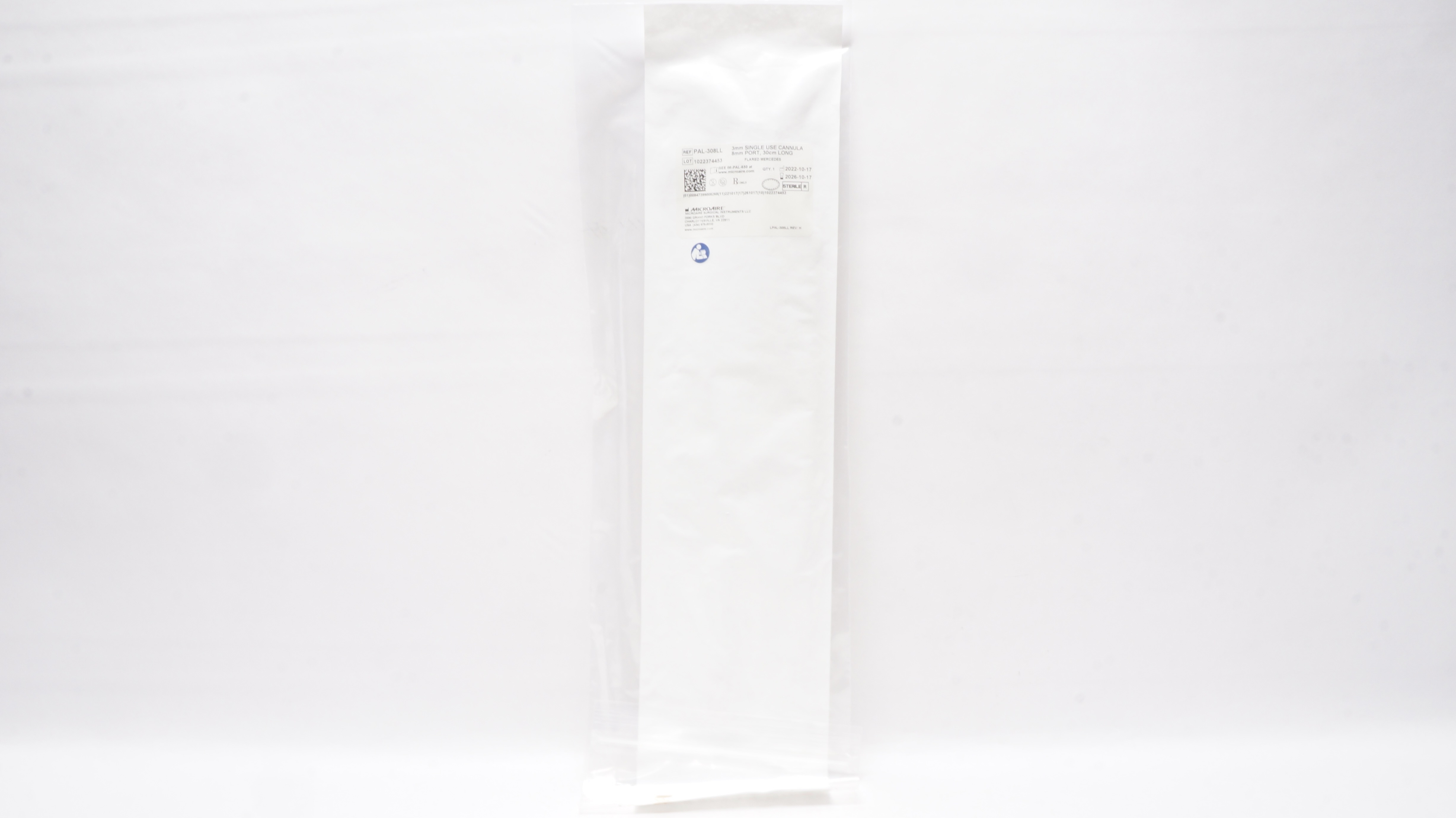 MicroAire PAL-308LL 3.0mm Single Use Cannula 8mm SLOT Long 30cm