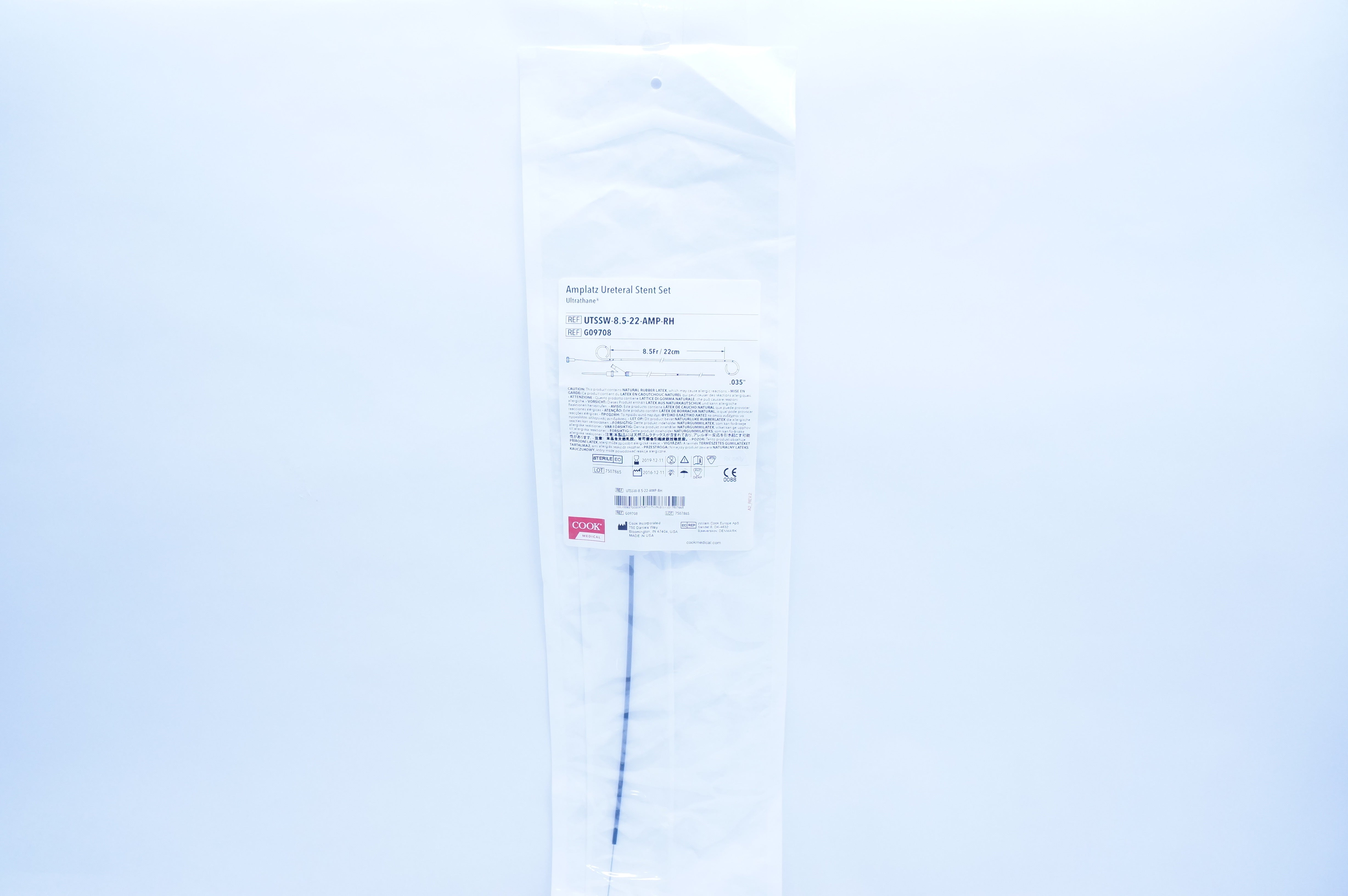 Cook Medical G09708 Amplatz Ureteral Stnt Set Ultrathane 8.5Fr x 0.035inch (x)