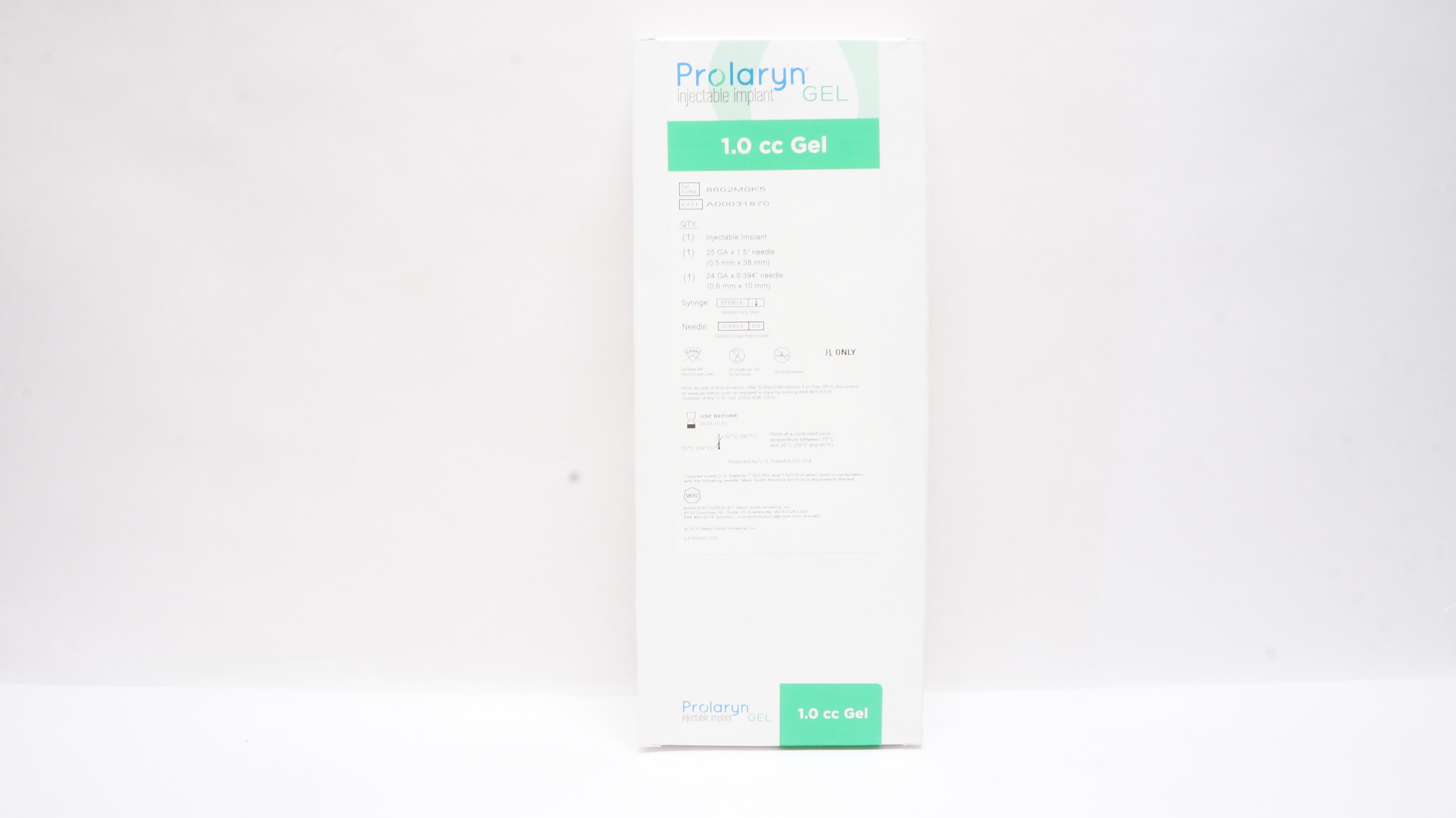 Merz 8602M0K5 Prolaryn Injectable Implant 1.0cc Gel 25GA x 1.5inch Ndle (x)