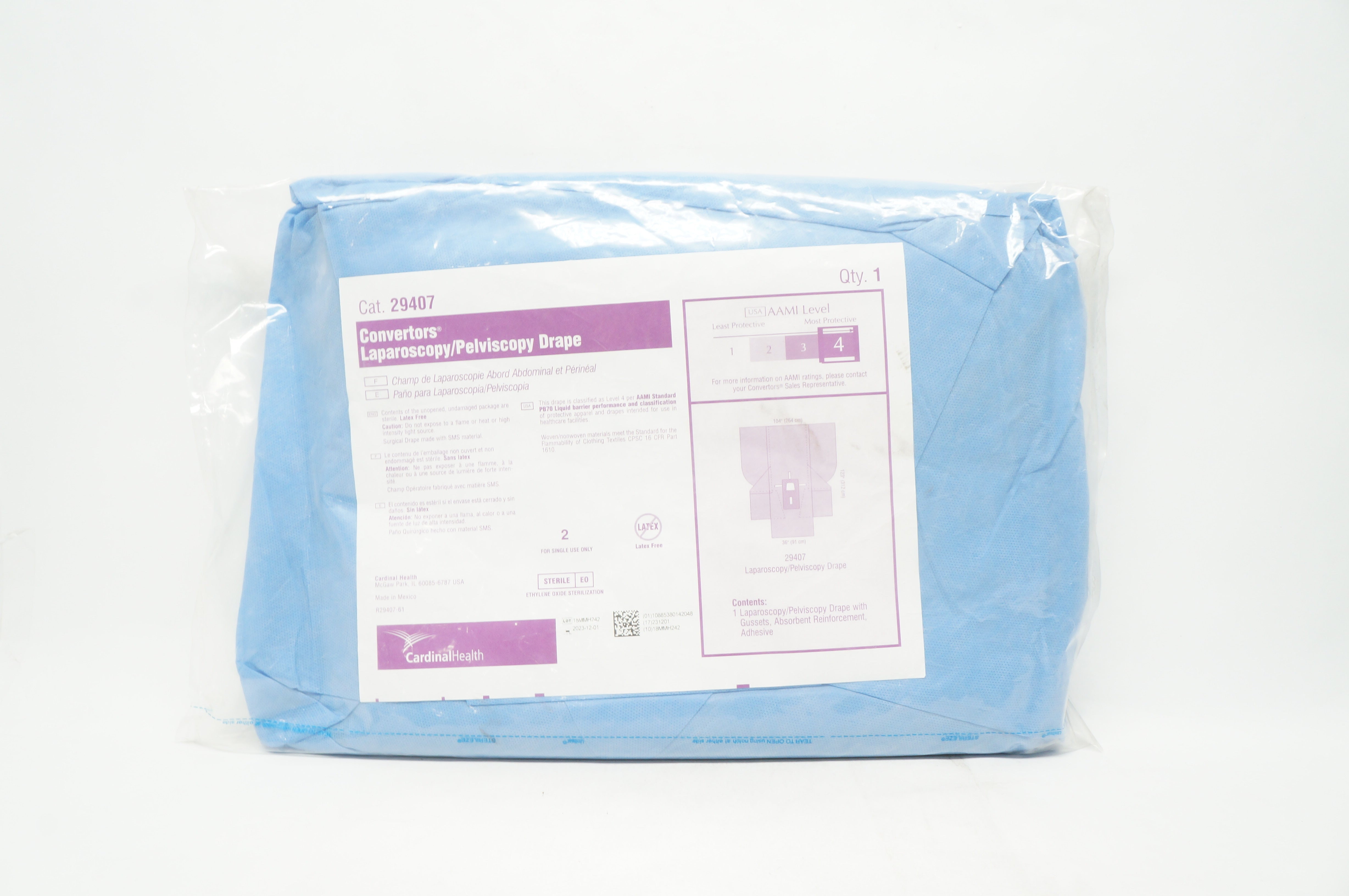 Cardinal Health 29407 Convertors Laparoscopy/Pelviscopy Drape