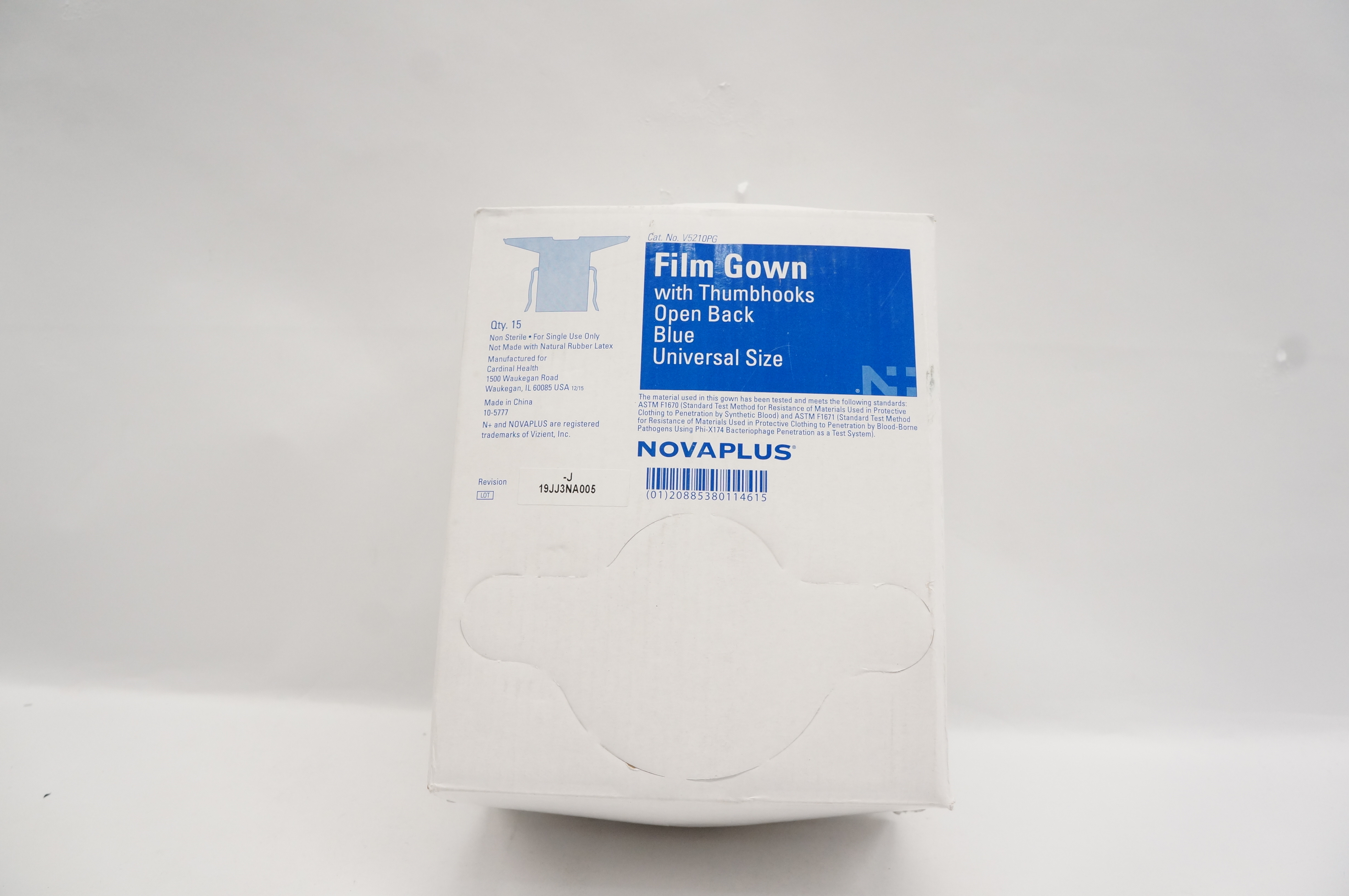 Novaplus V5210PG Film Gown with Thumbhooks Open Back Universal Size - Box of 15
