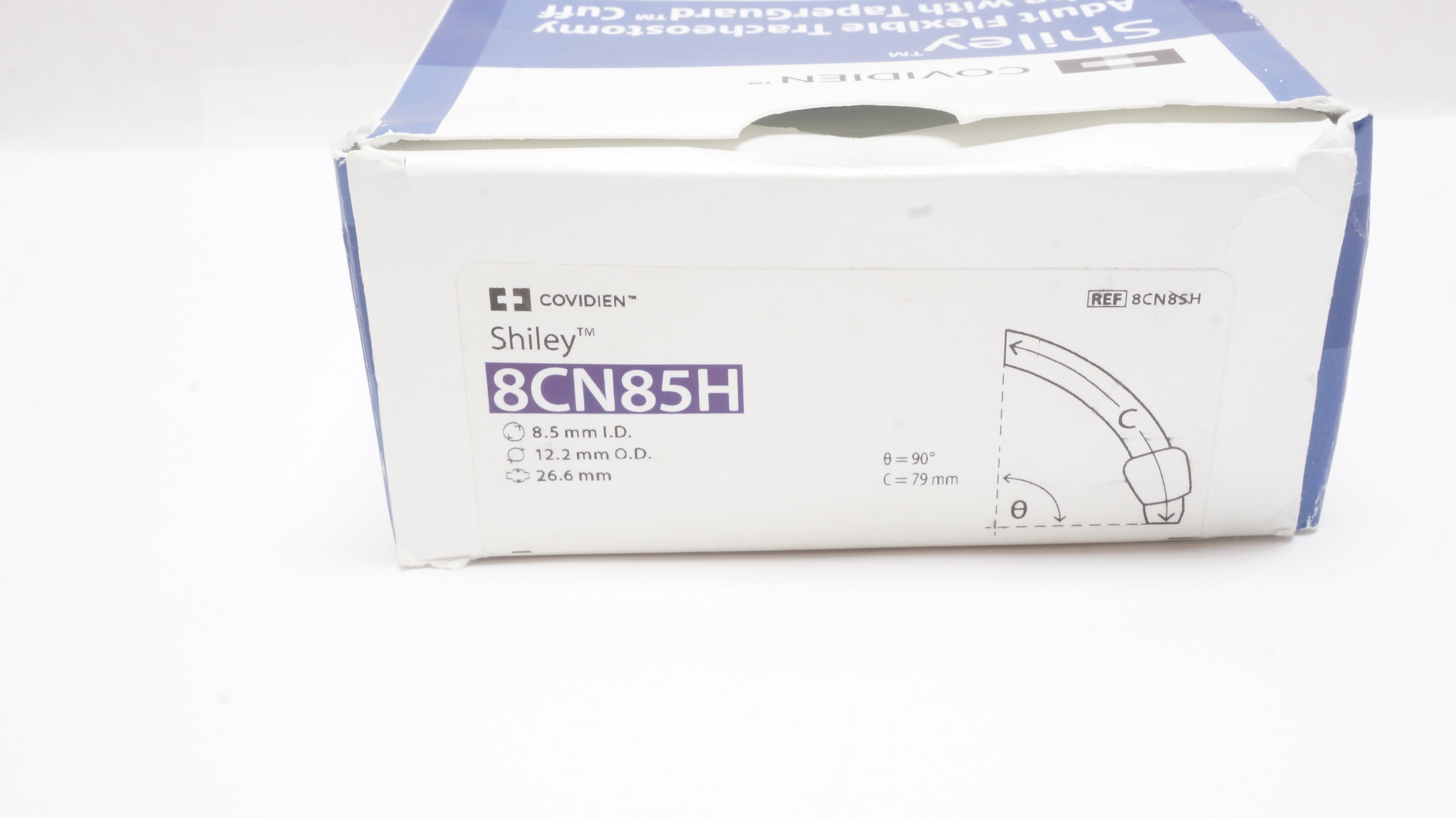 Covidien 8CN85H Shiley Adult Flexible Tracheostomy Tube 8.5ID x 12.2OD x 26.6mm