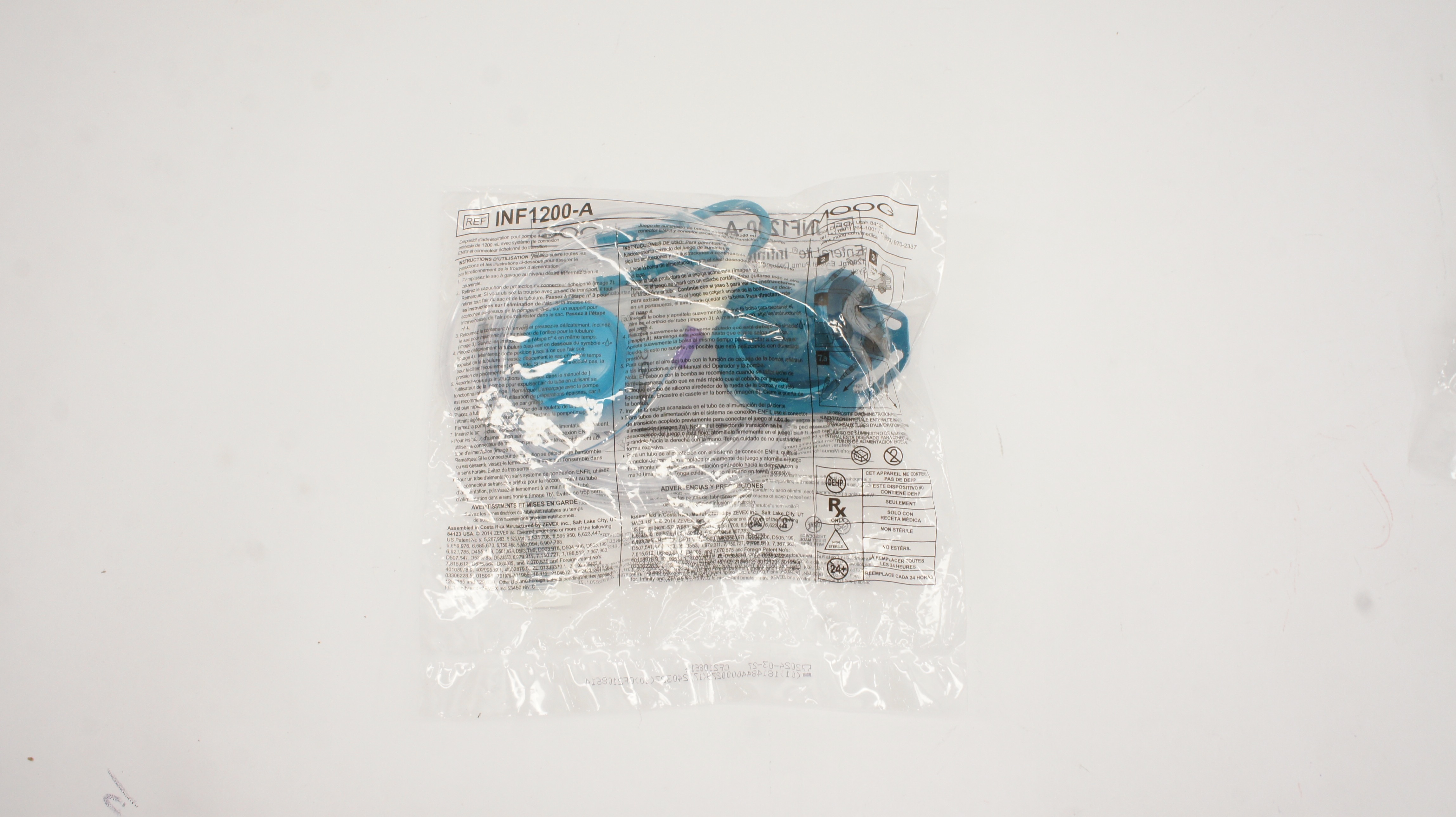MOOG INF1200-A EnteraLite Infinity 1200ml Enteral Pump Delivery Set w/Connector