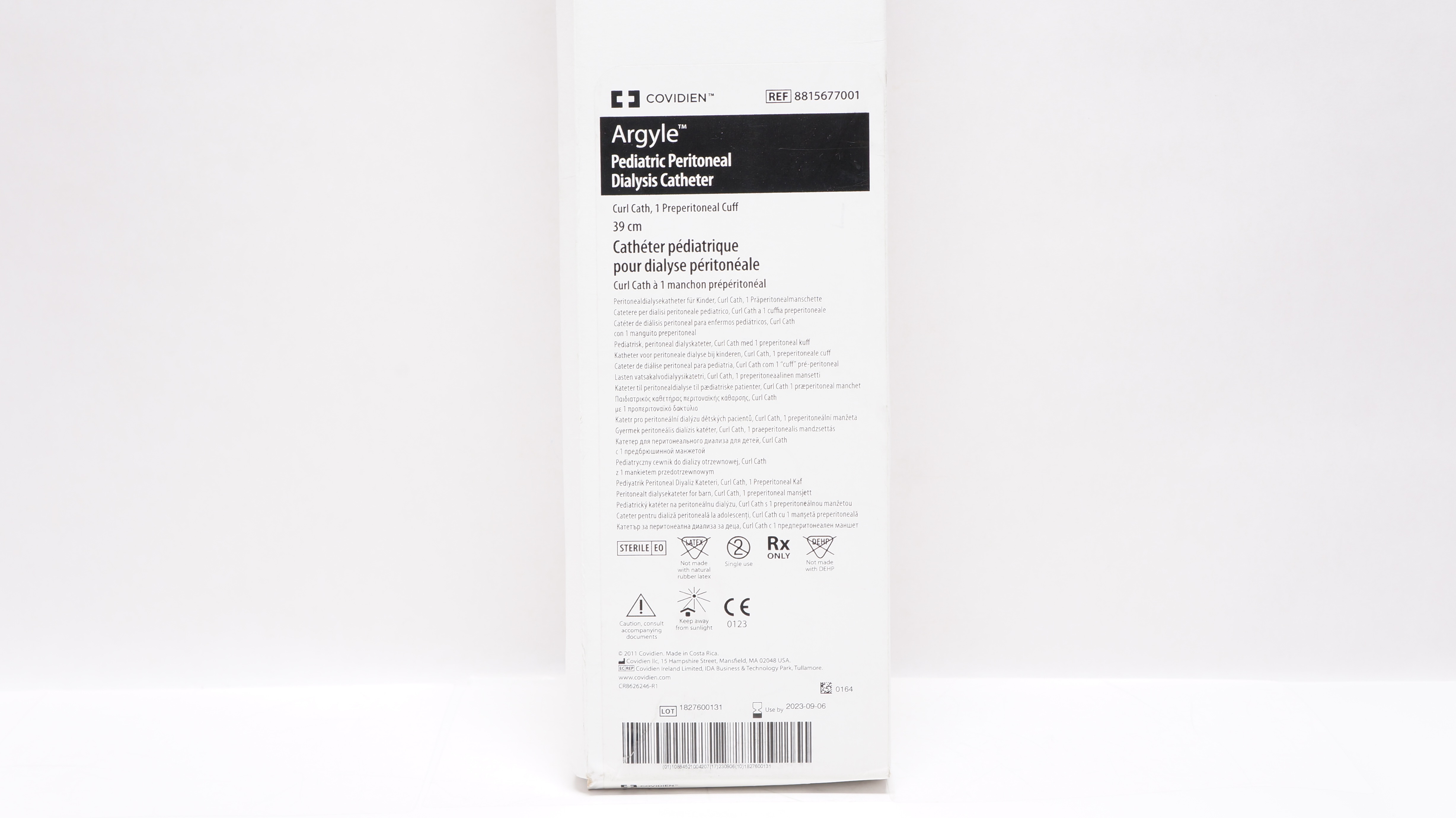 Covidien 8815677001 Argyle Pediatric Peritoneal Dialysis Cath. 39cm (x)