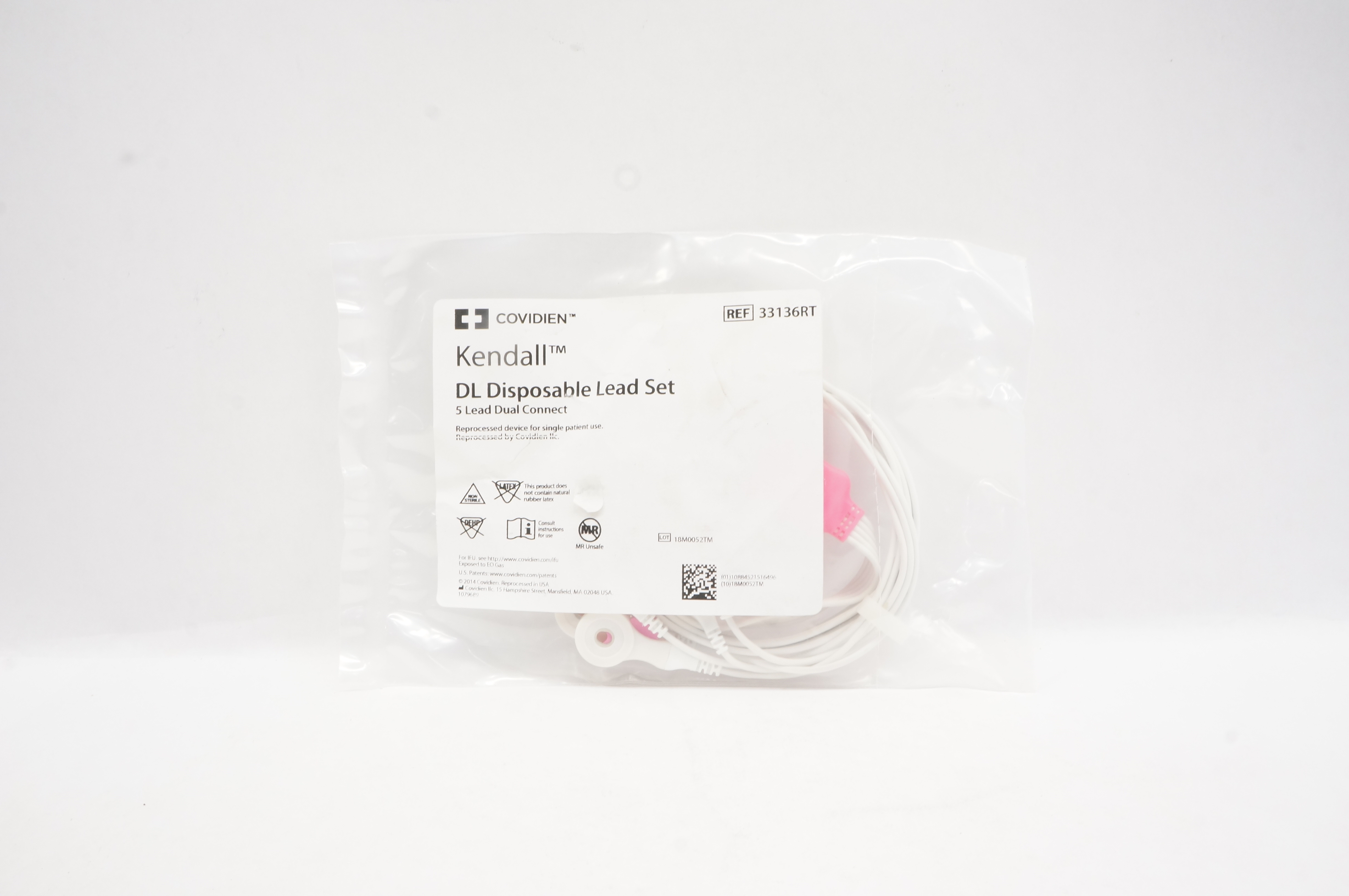Covidien 33136RT Kendall DL Disposable Lead Set