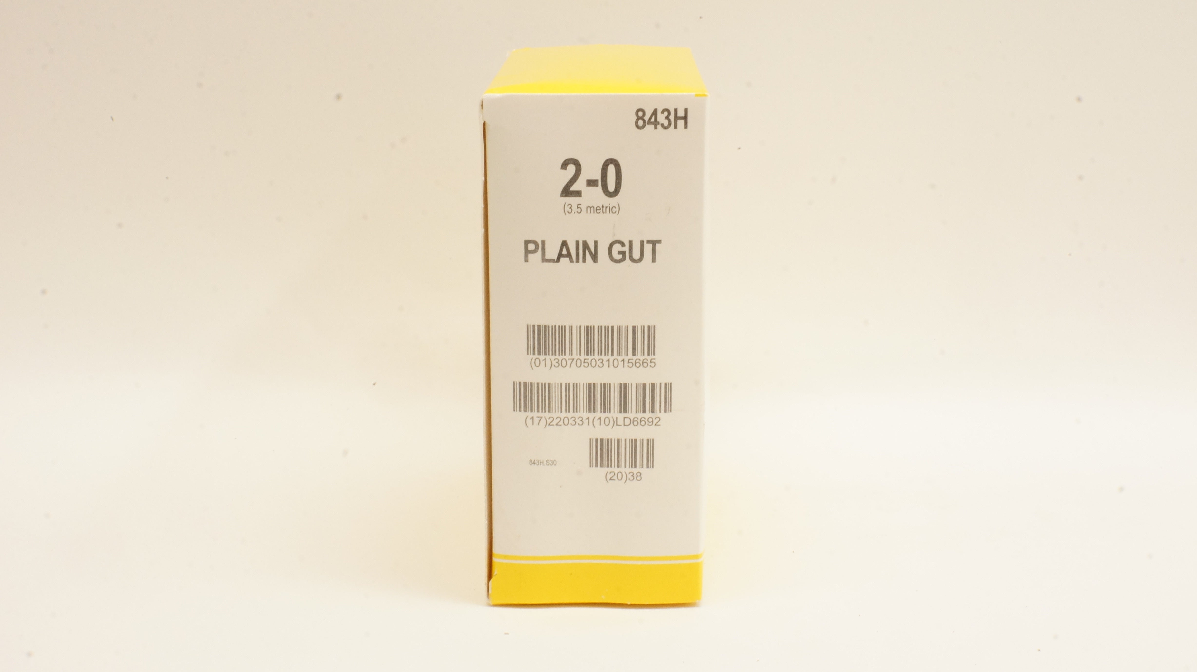 Ethicon 843H 2-0 Plain Gut CT-1 36mm 1/2c Taper, 27 inch - Box of 29