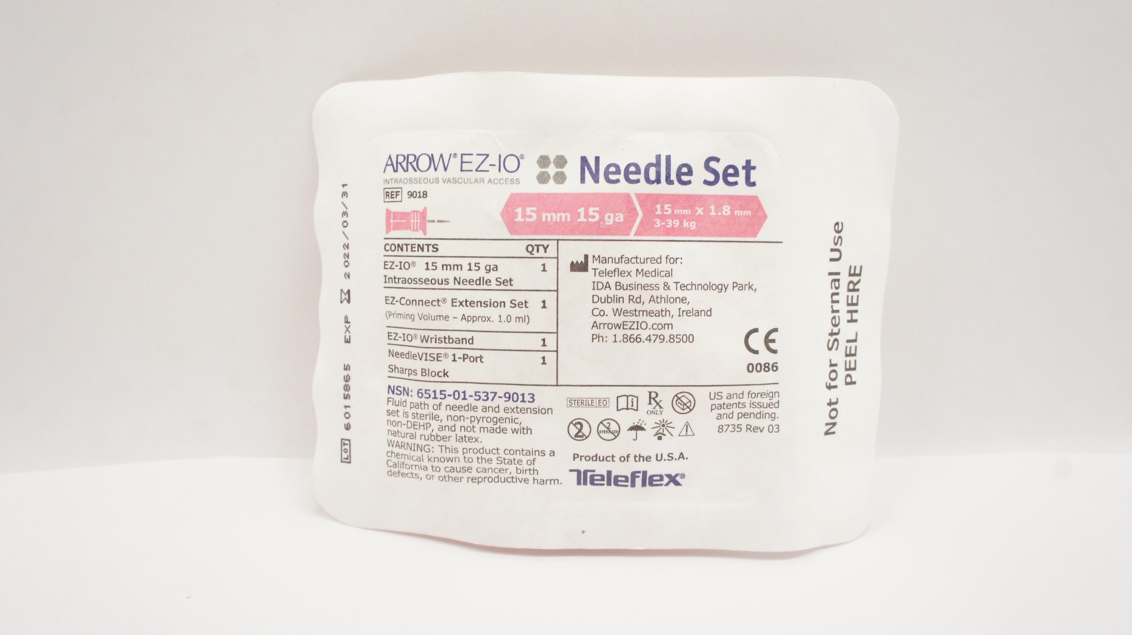 Teleflex 9018 Arrow EZ-IO Ndle Set 15mm x 15ga (x)