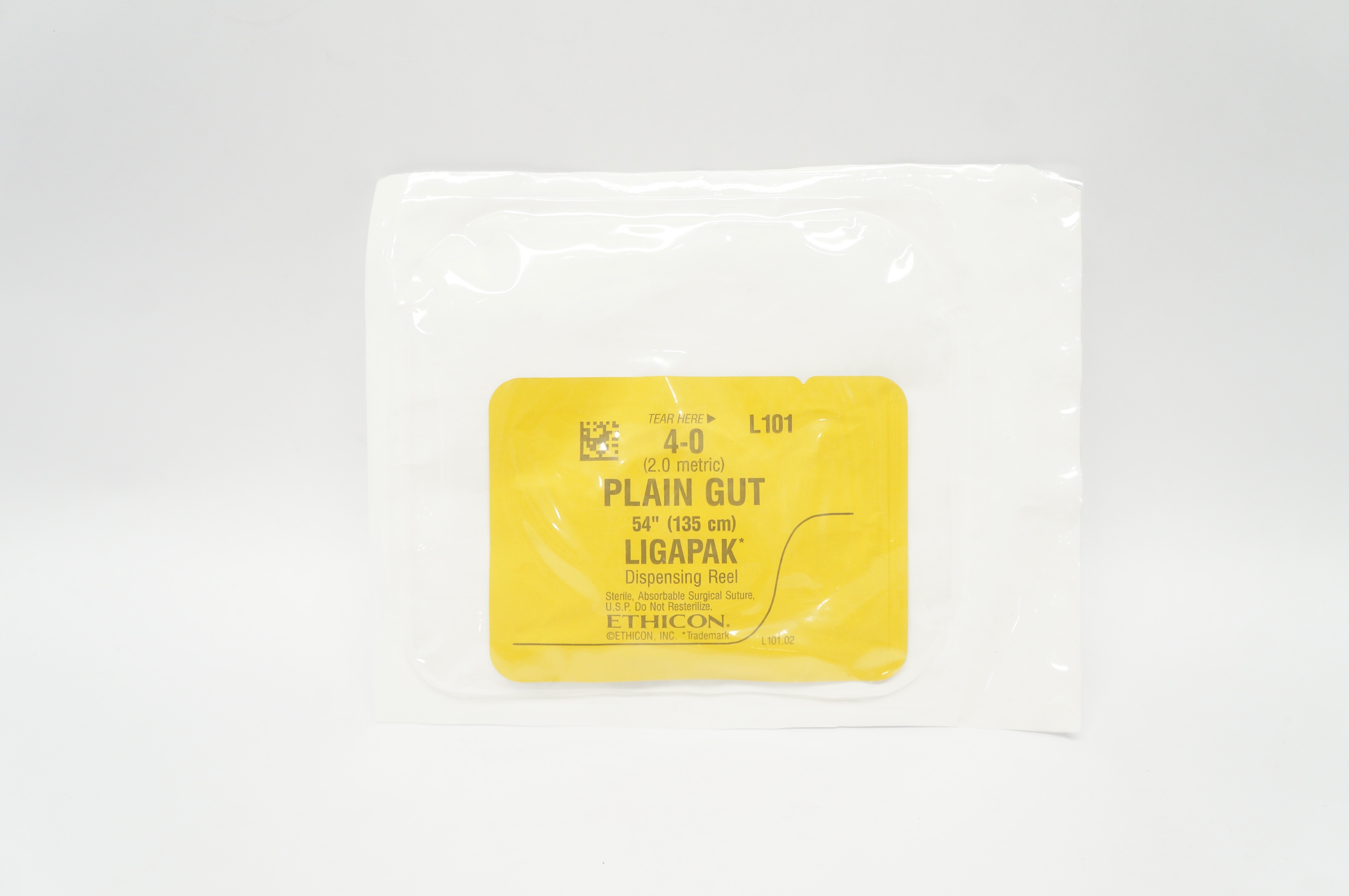 Ethicon L101 4-0 Plain Gut 54"  (135 cm) Ligapak Absorbable Surgical Suture (x)