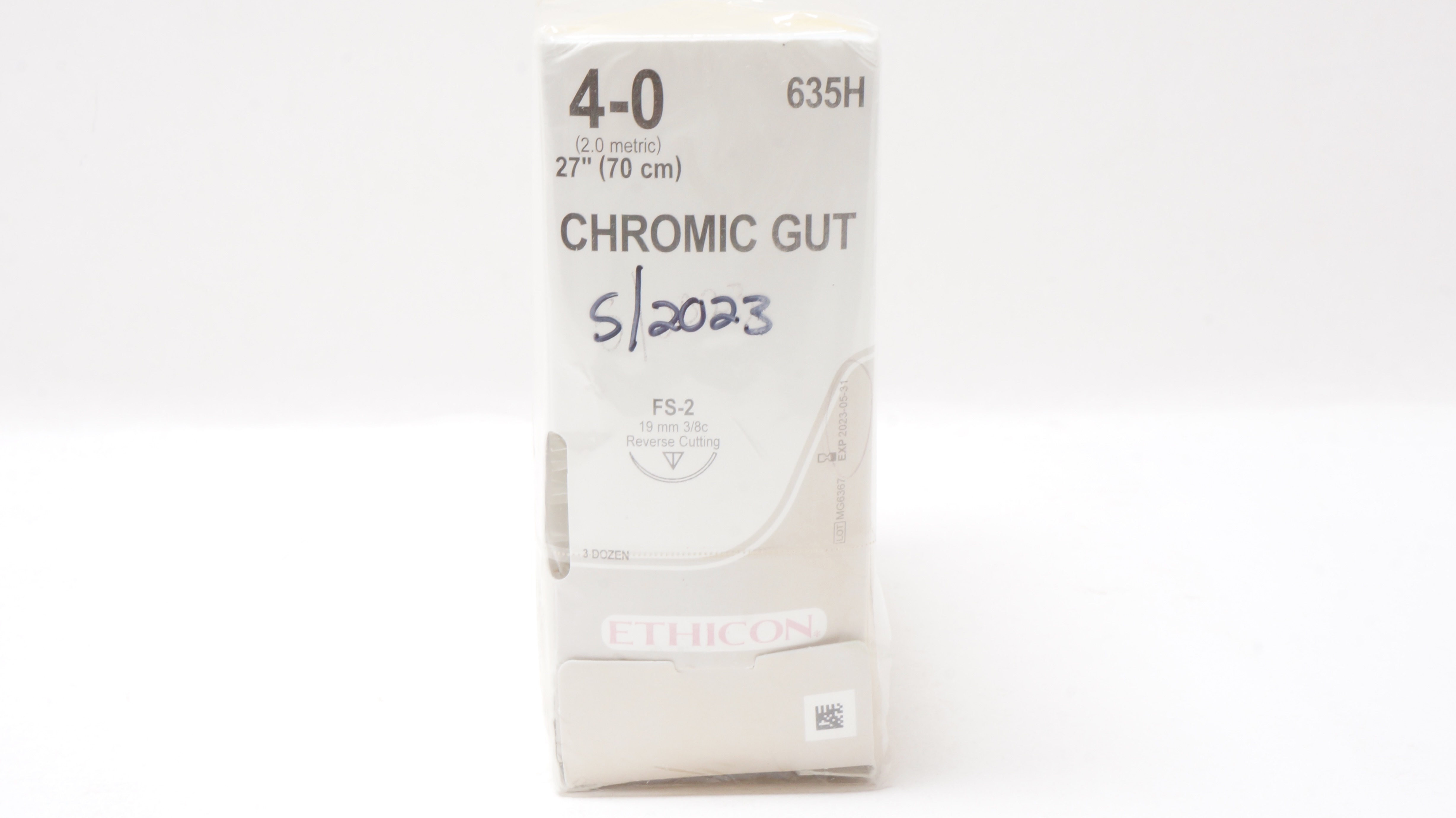 Ethicon 635H 4-0 CHROMIC GUT FS-2 19mm 3/8c Reverse Cutting 27inch ~ Box of 24