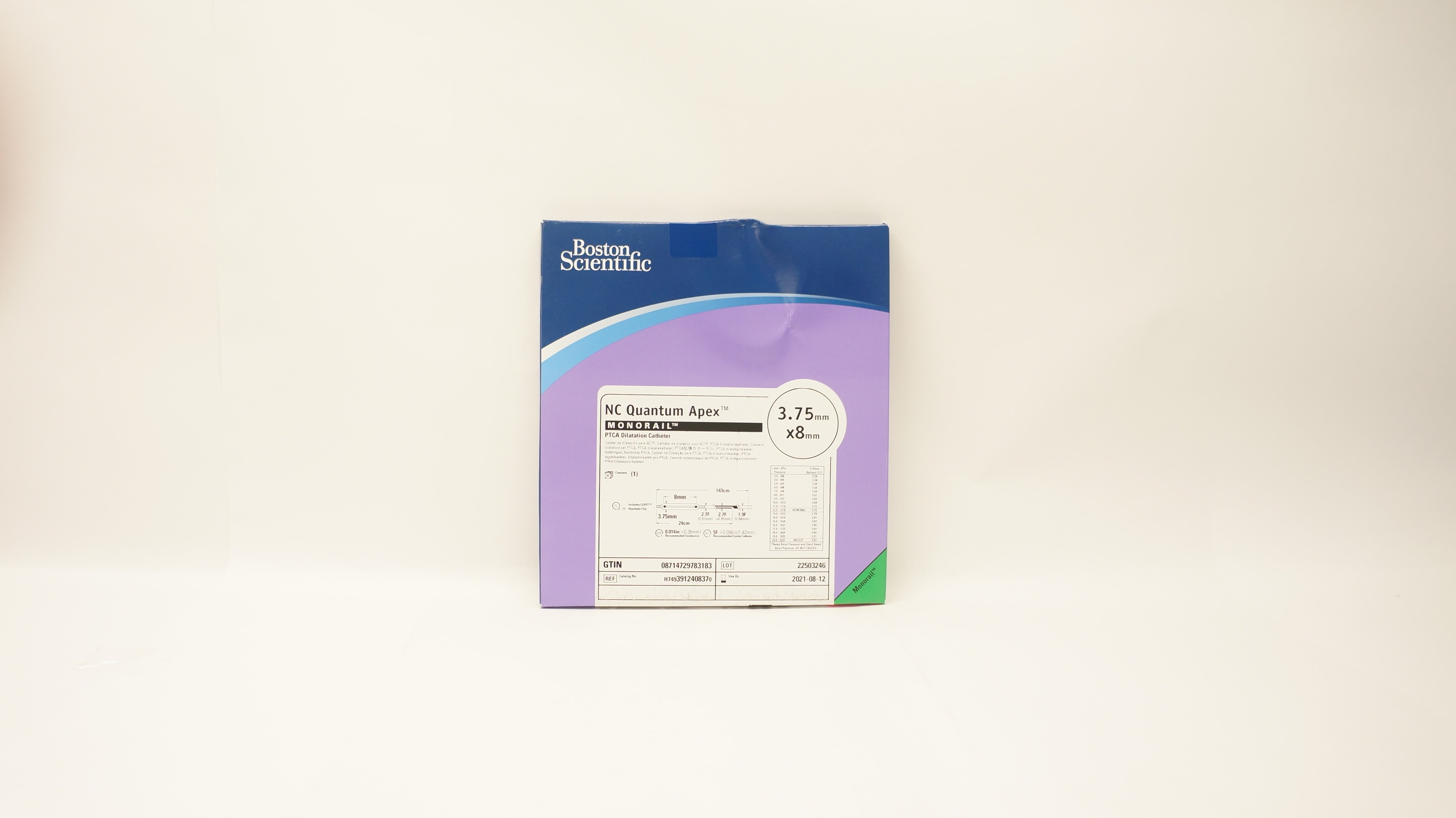 Boston Scientific 391240837 NC Quantum Apex Mon PTCA Dilat Cath. 3.75 x 8mm(x)