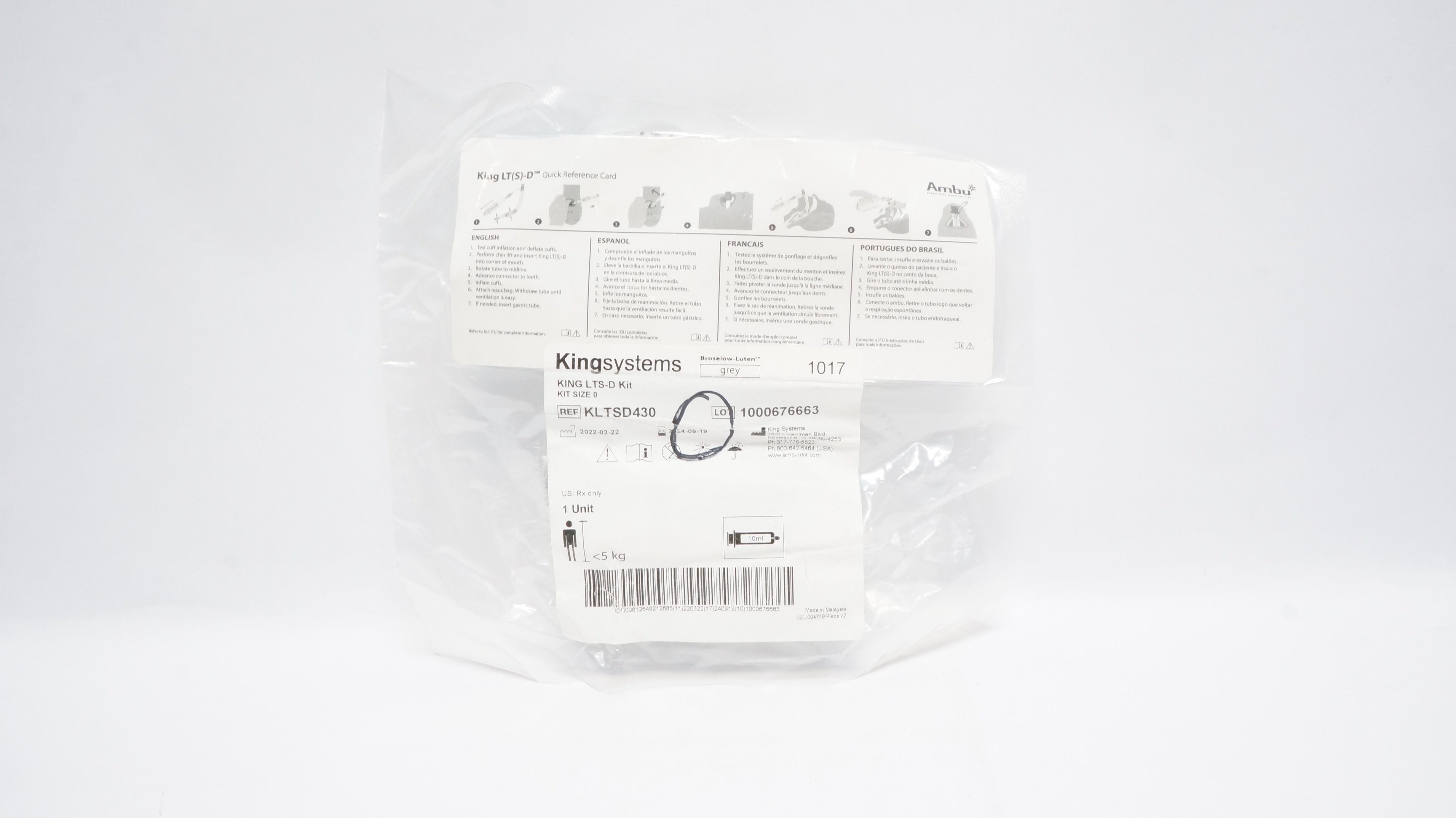 King System KLTSD430 King LTS-D Kit Kit Size 0 , Grey <5kg, 10ml  (x)
