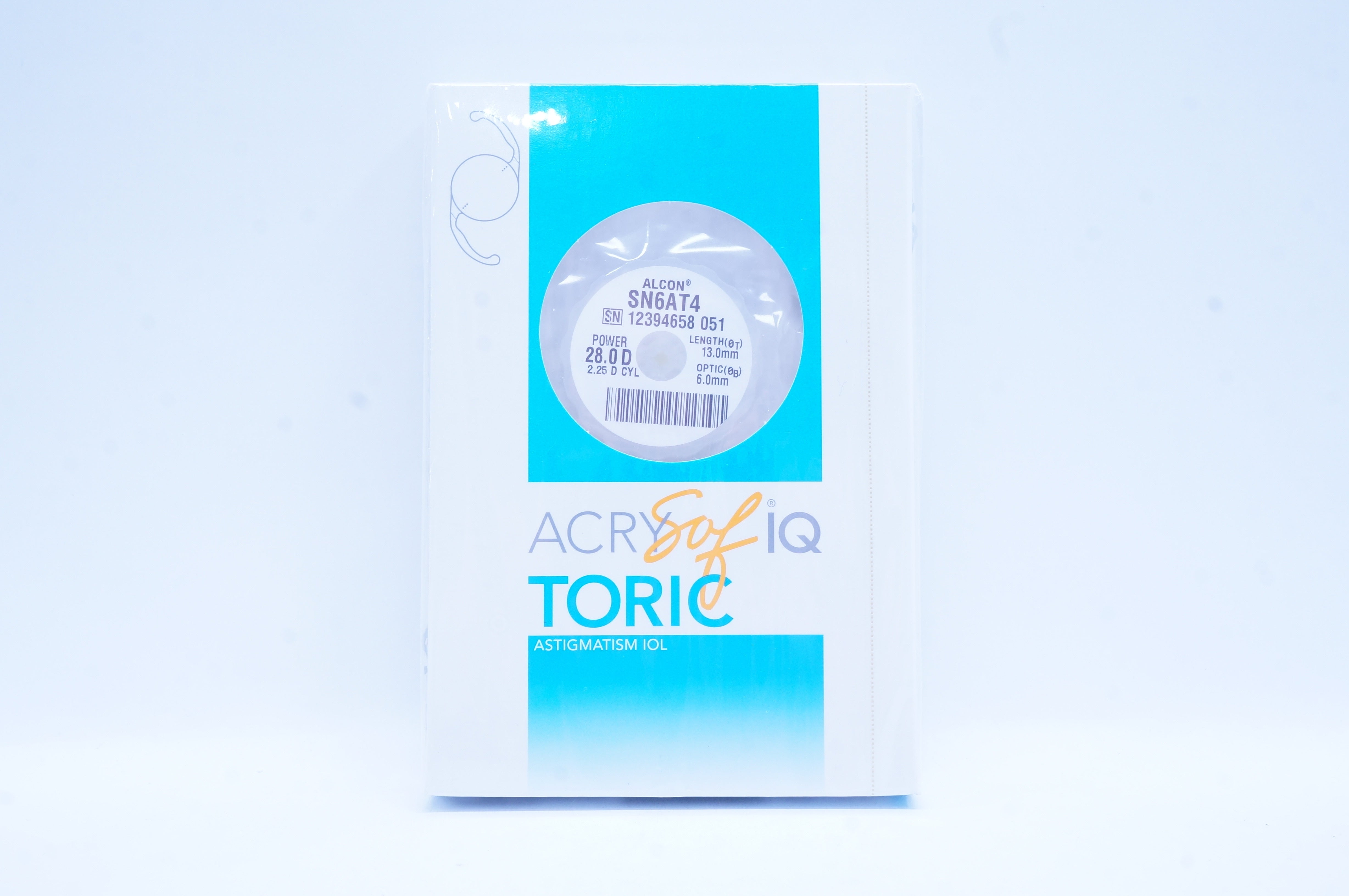 Alcon SN6AT4 ACRYSof IQ Toric Astigmatism IOL 28.0D  2.25 Cylinder (x)
