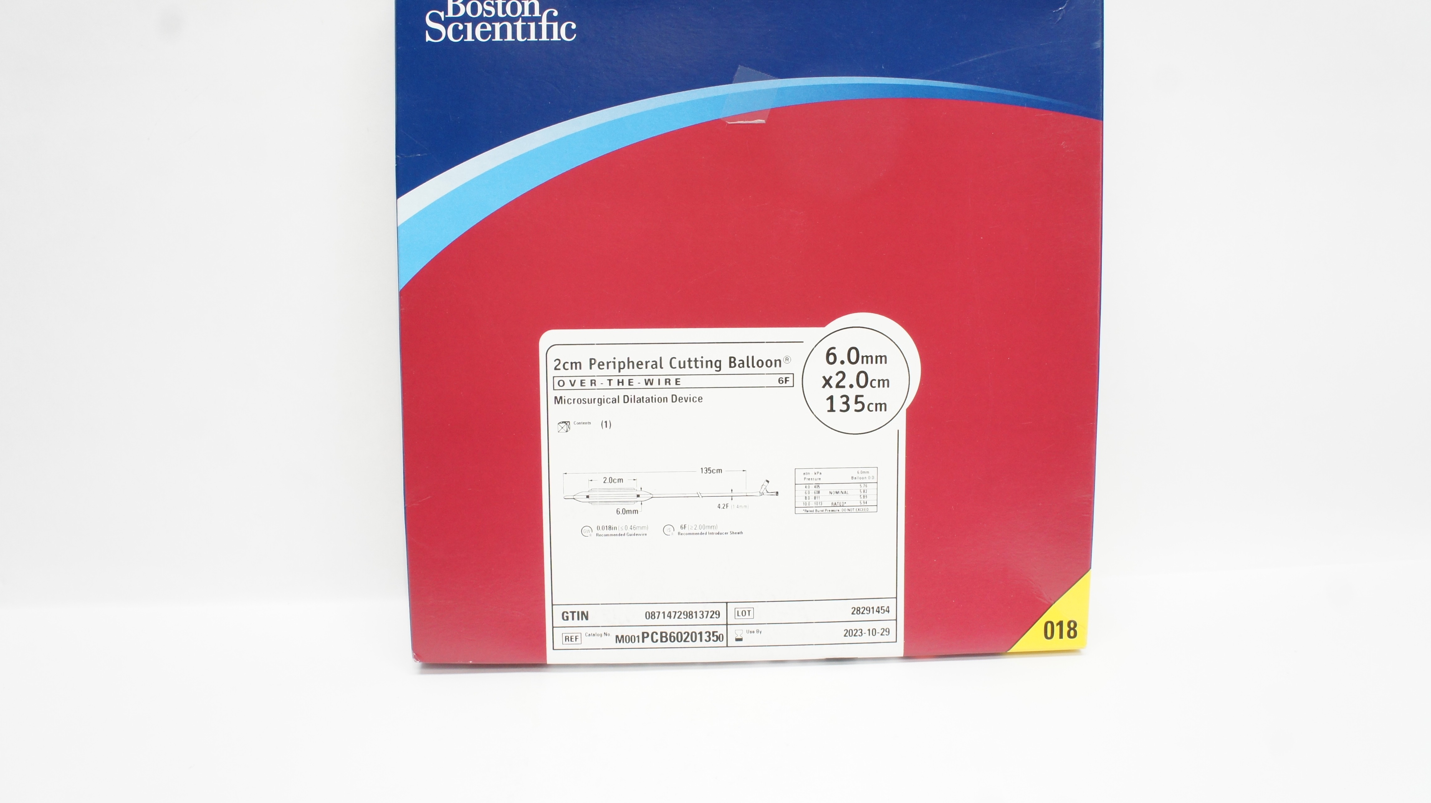 Boston Scientific M001PCB60201350 Peripheral Cutting Balloon 6mmx2.0cmx135cm(x)