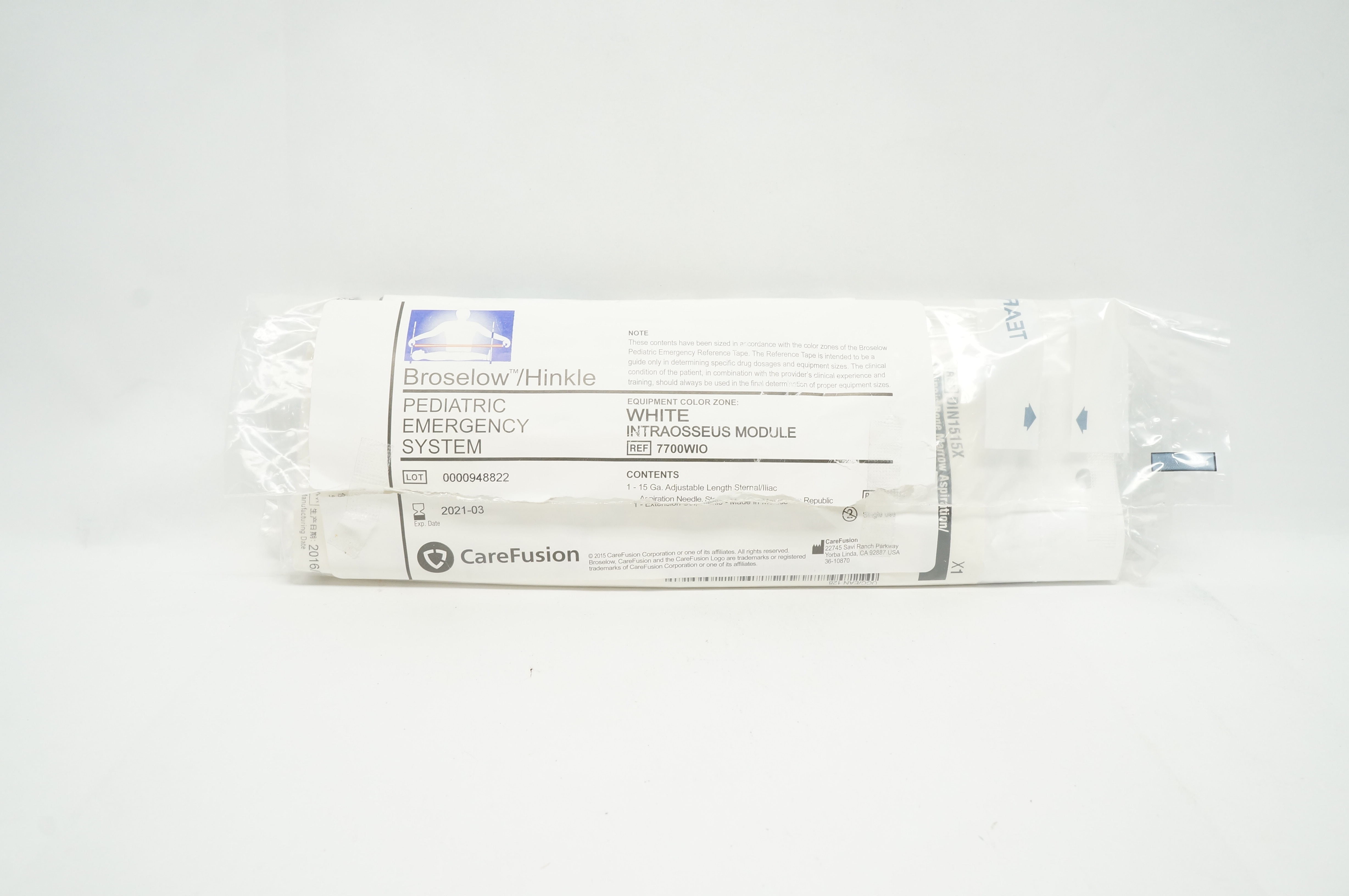 CareFusion 7700WIO Broselow/Hinkle Intraosseus Module White (x)