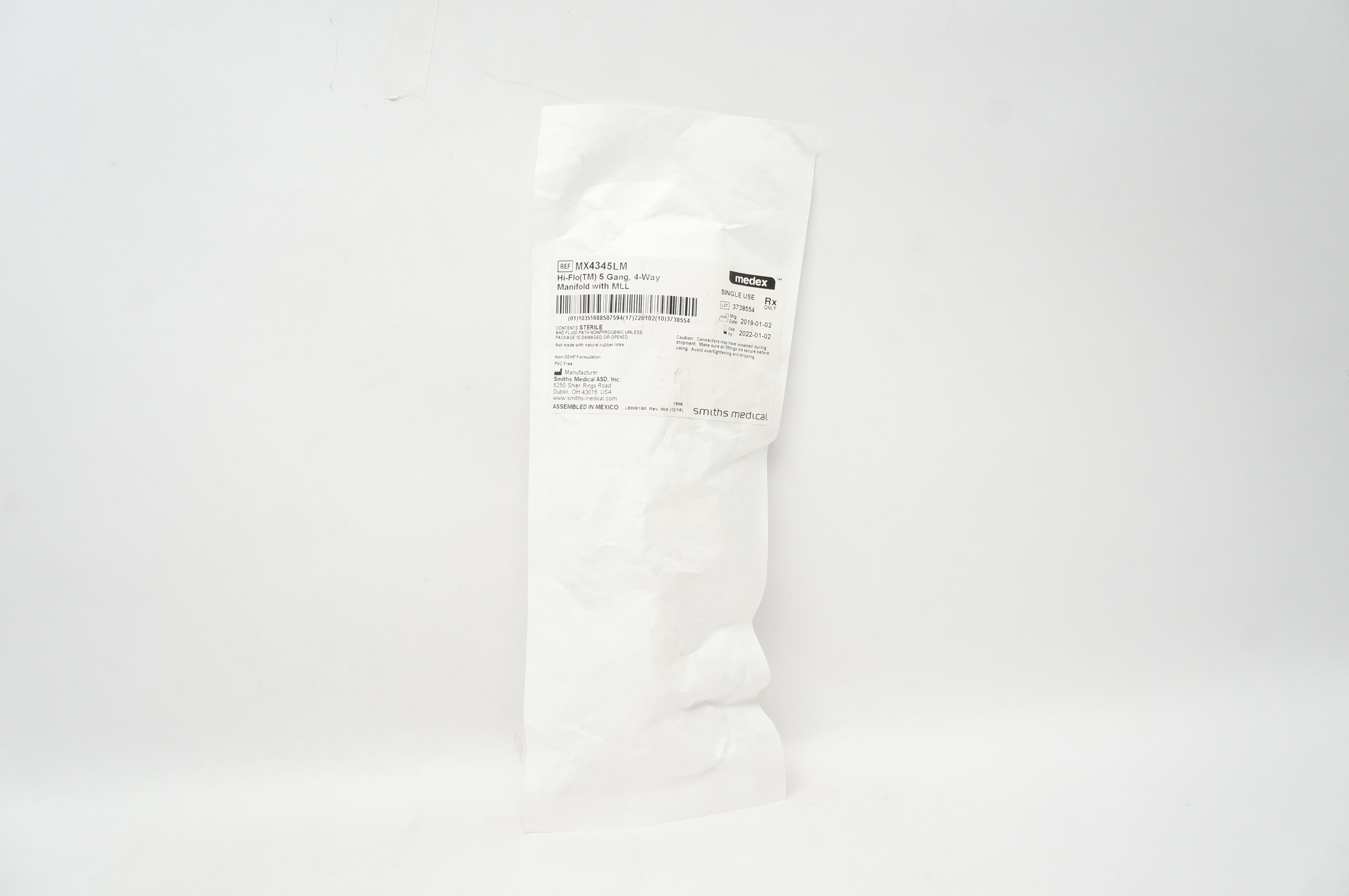 Smiths Medical MX4345LM Medex Hi-Flo 5 Gang 4 Way Manifold With Mll (x)