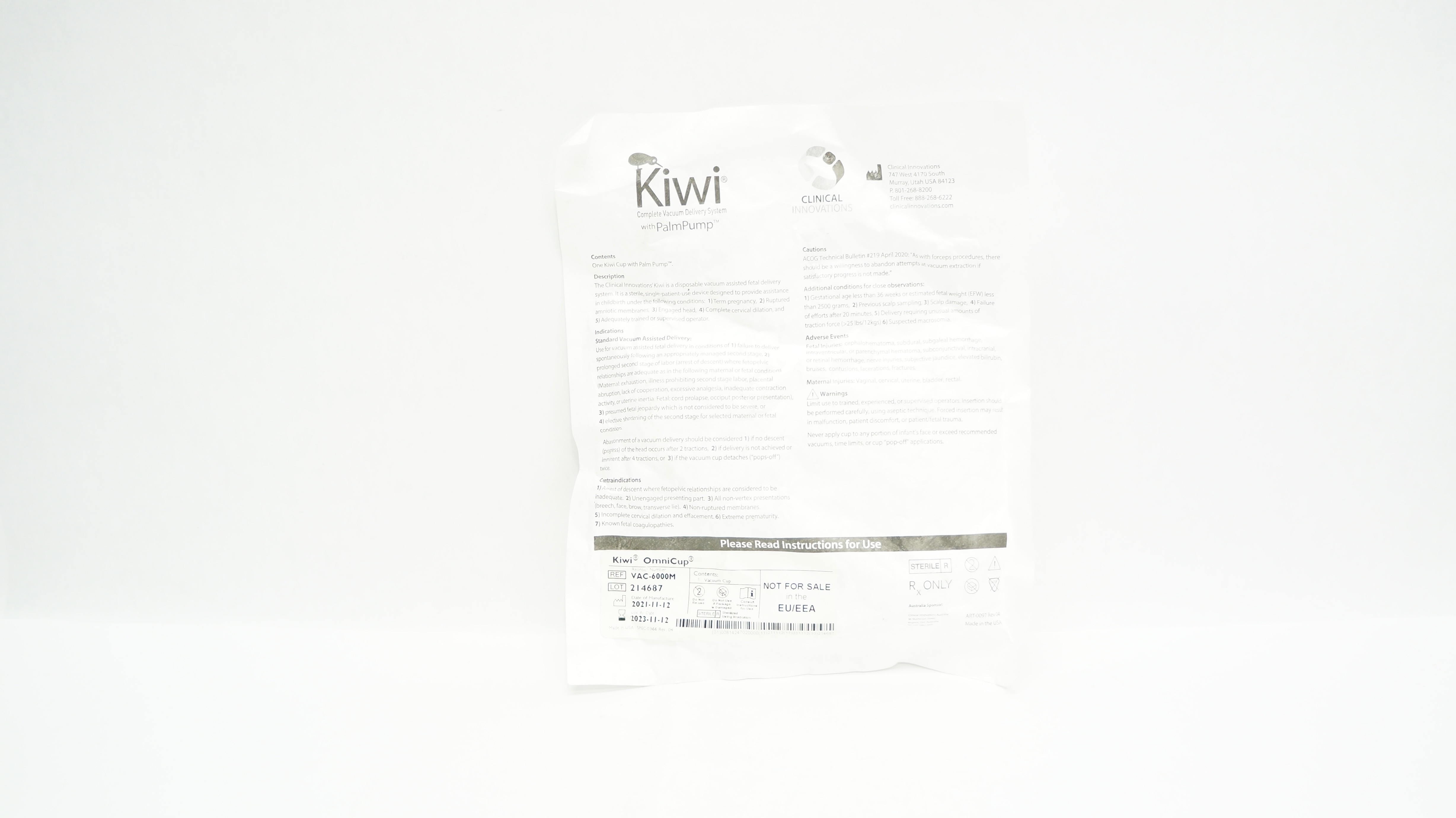 Clinical Innovations VAC-6000M Kiwi Omni Cup Vacuum Delivery System w/PalmPump(x)