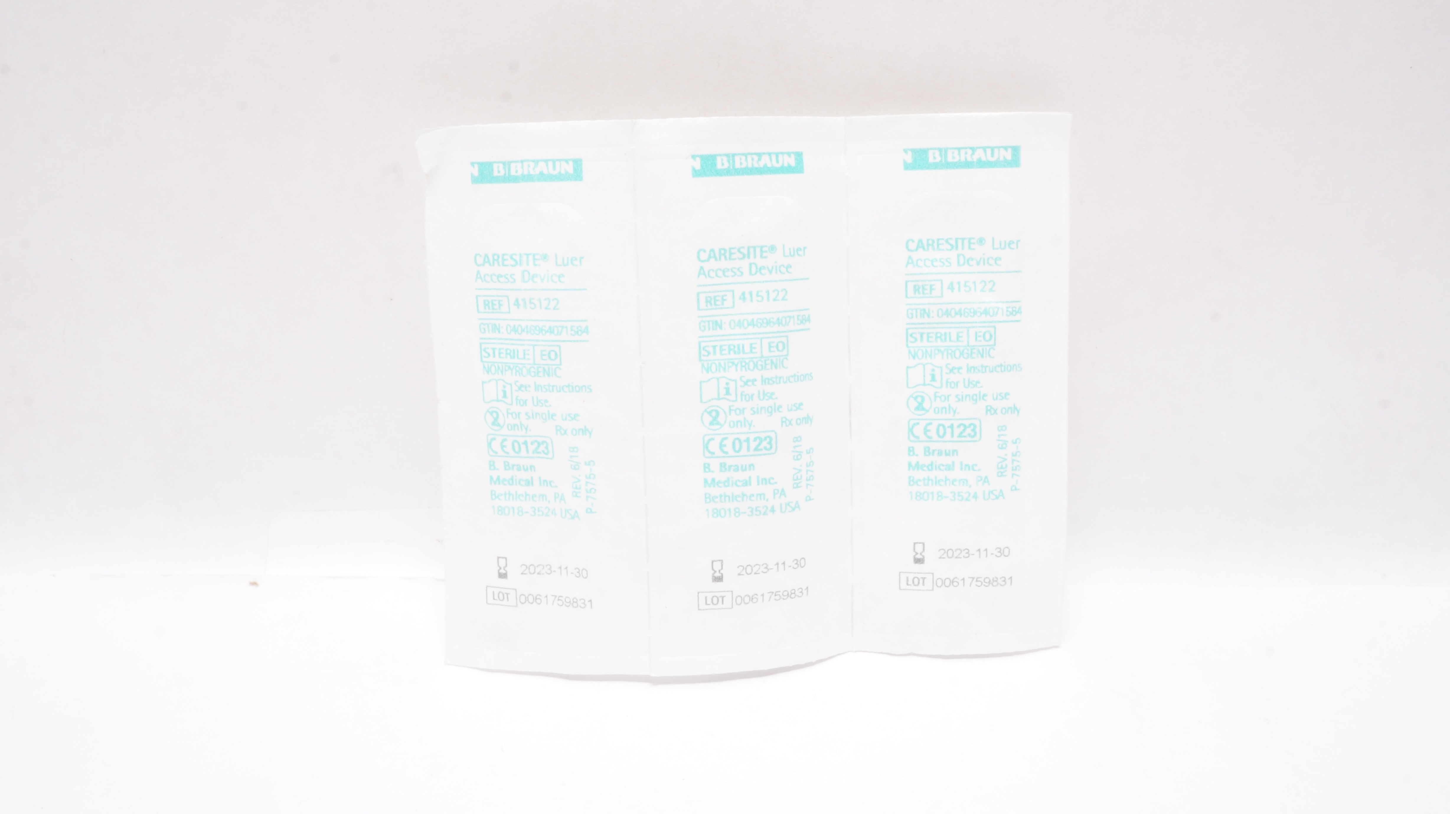 Braun 415122 Caresite Luer Access Device (x) - Pack of 3