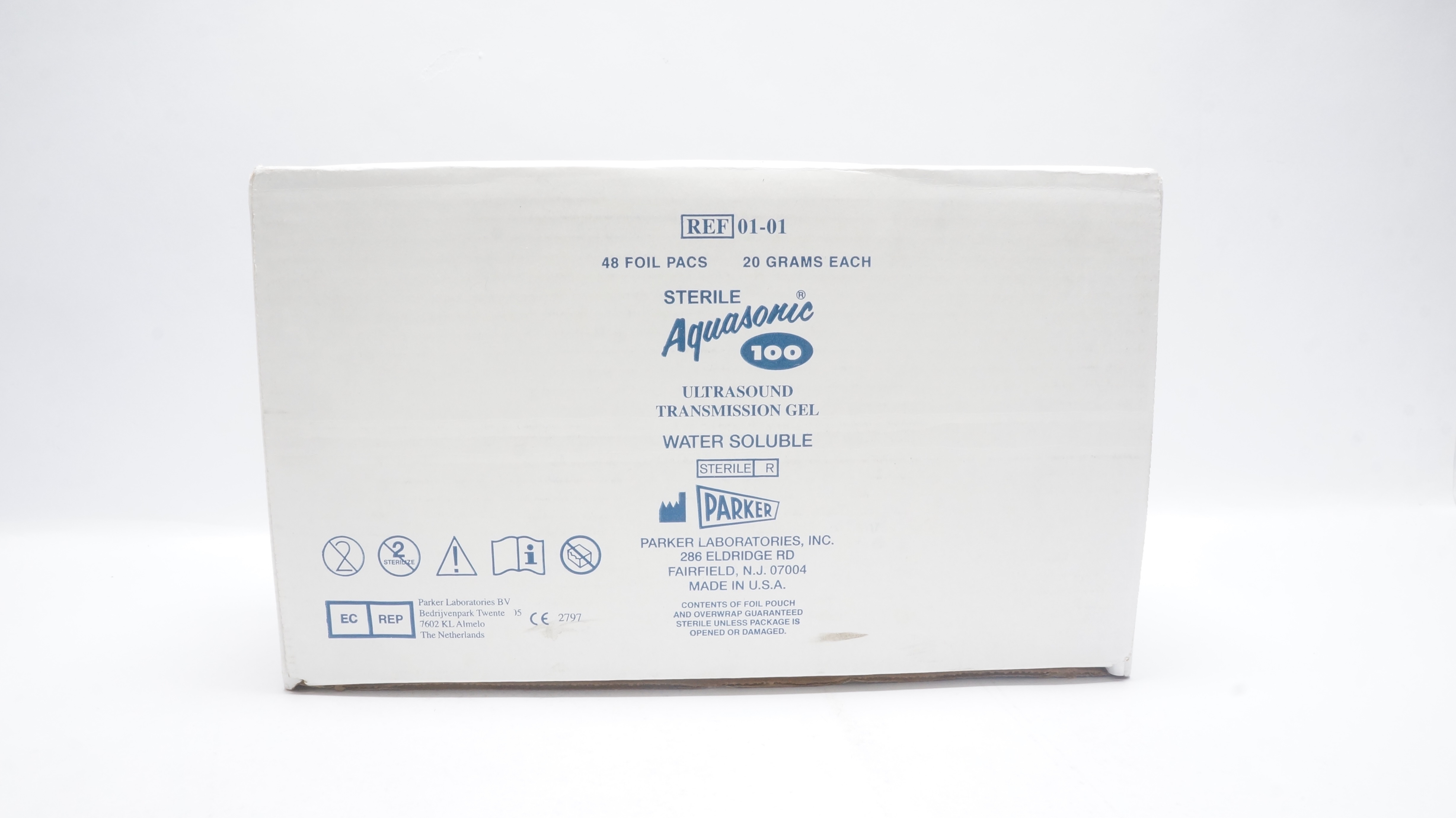 Parker 01-01 Aquasonic 100 Ultrasound Transmission Gel 20gr Each - Box of 48