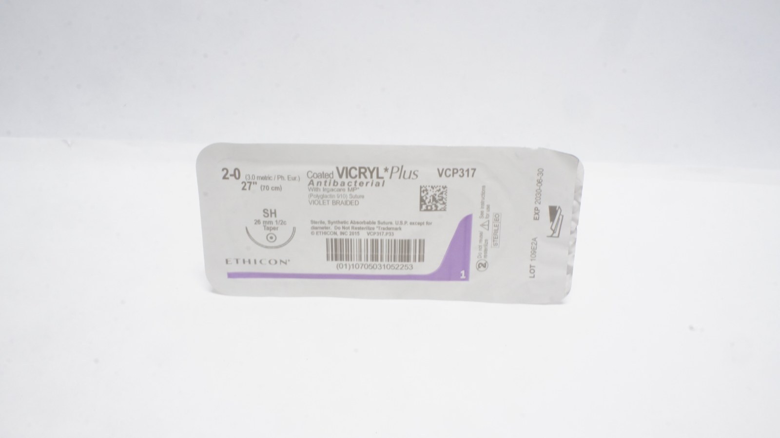 ETHICON VCP317 Coated VICRYL Plus Antibacterial Sutures 2-0 27"