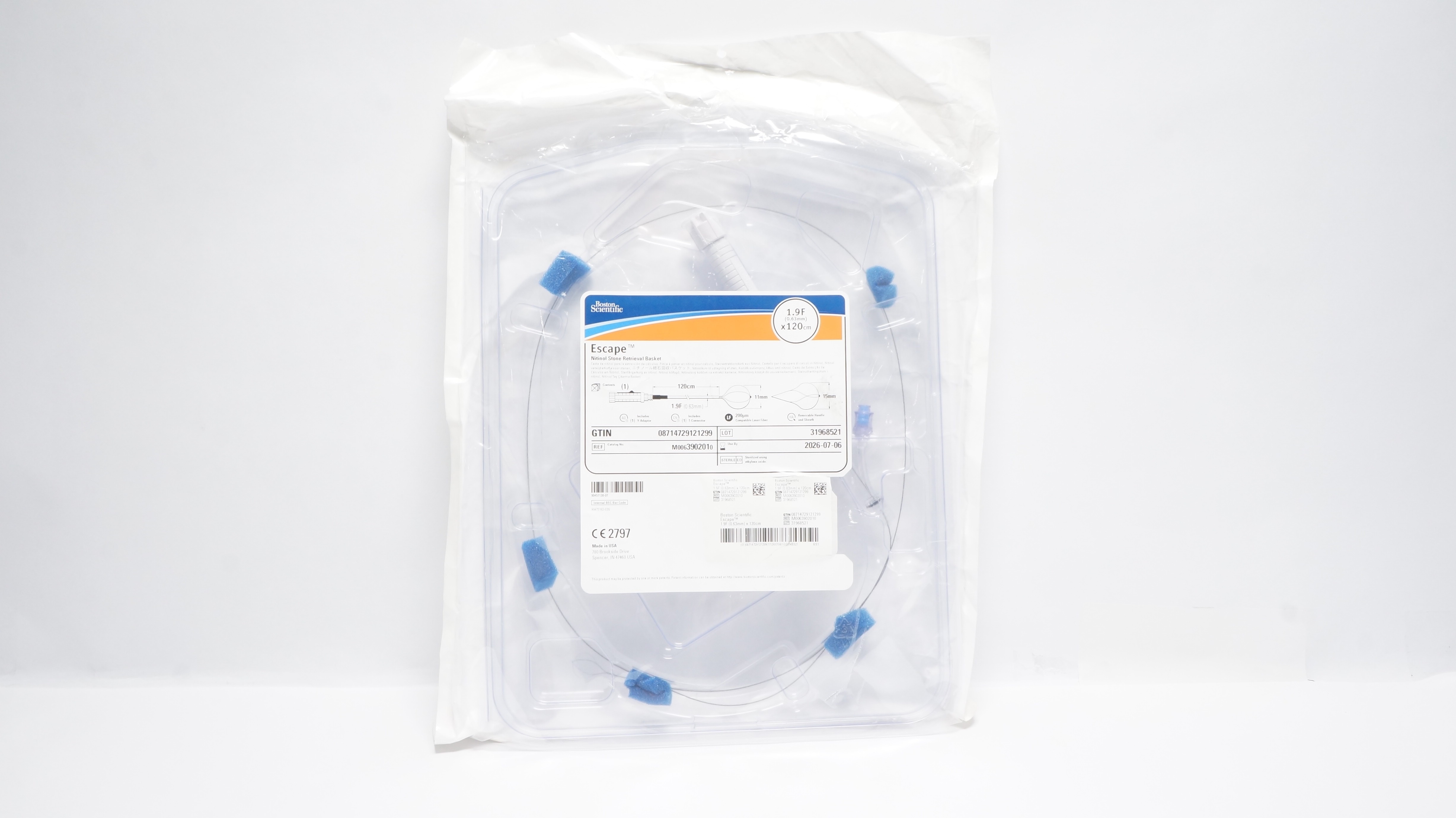 Boston Scientific M0063902010 Escape Stone Retrieval Basket 1.9F x 120cm