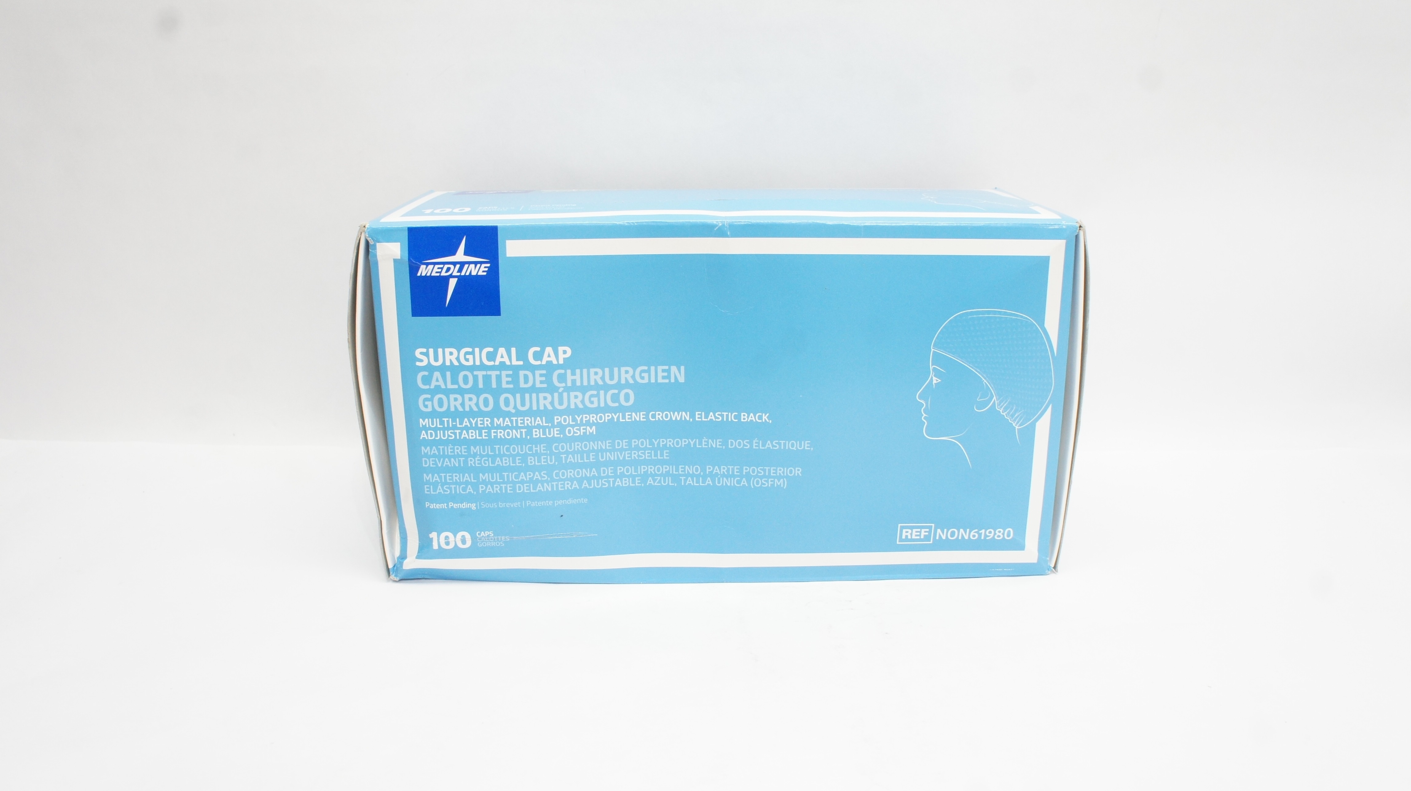 Medline NON61980 Multi-Layer Material Blue Surgical Cap - Box of 100